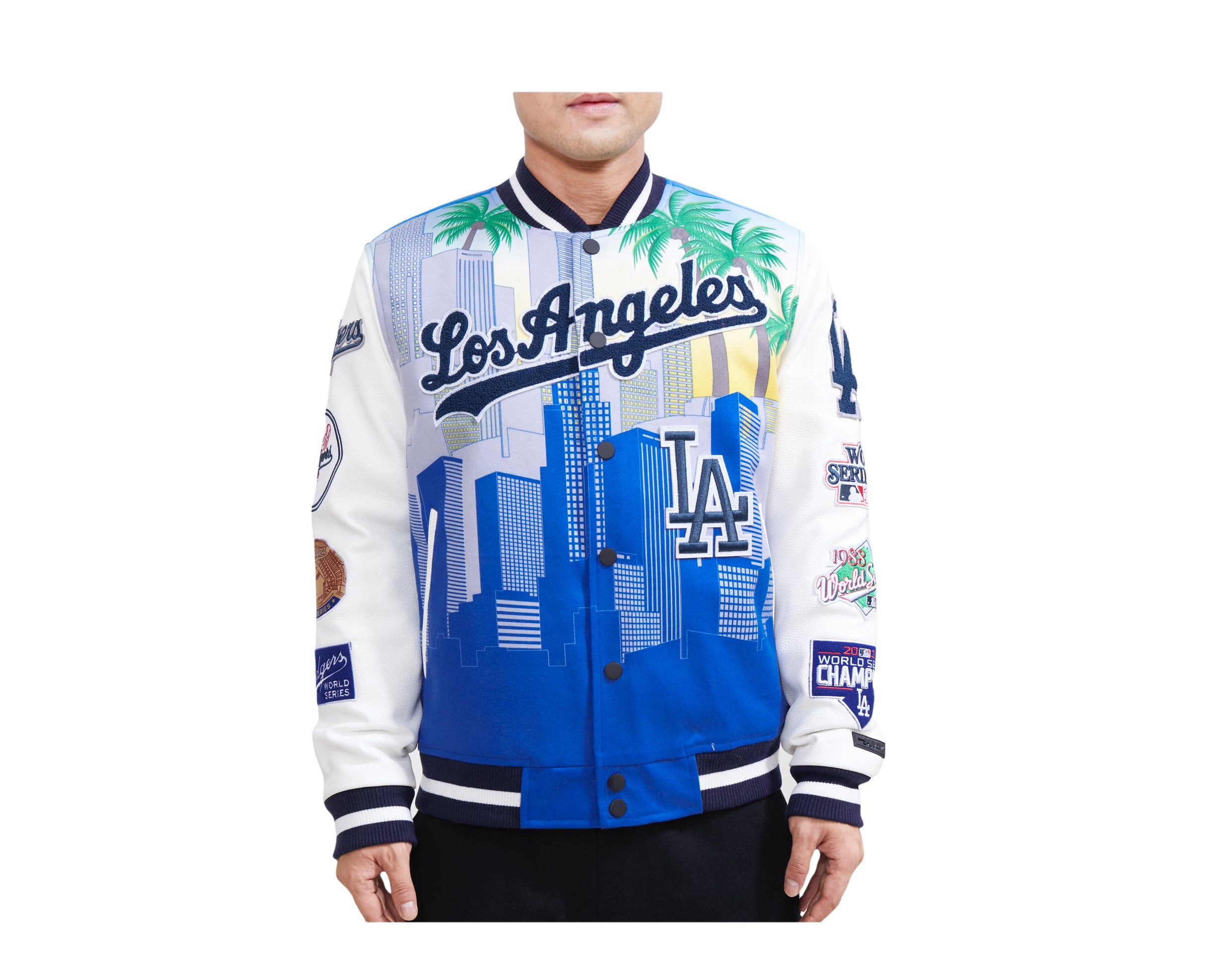Blue and White Dodgers Los Angeles LA Baseball Jacket - Jackets Expert