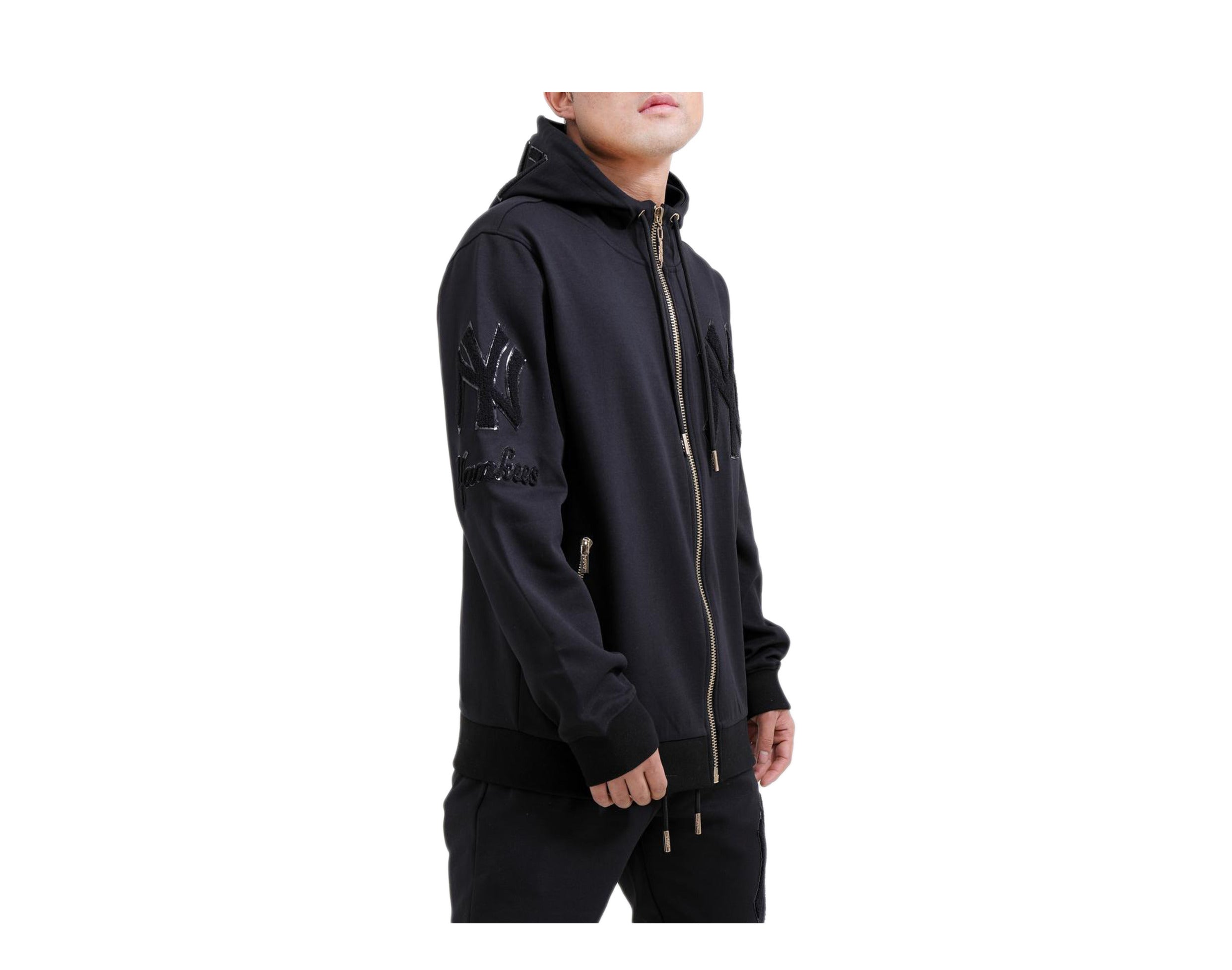 Pro Standard MLB New York Yankees Blended Triple Black Zip-Up Men's Hoodie