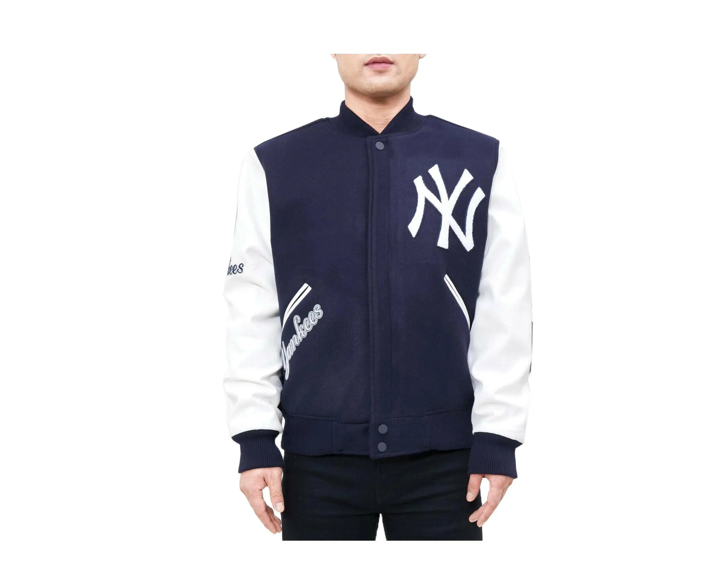 Pro Standard MLB New York Yankees Logo Blended Varsity Men's Jacket.