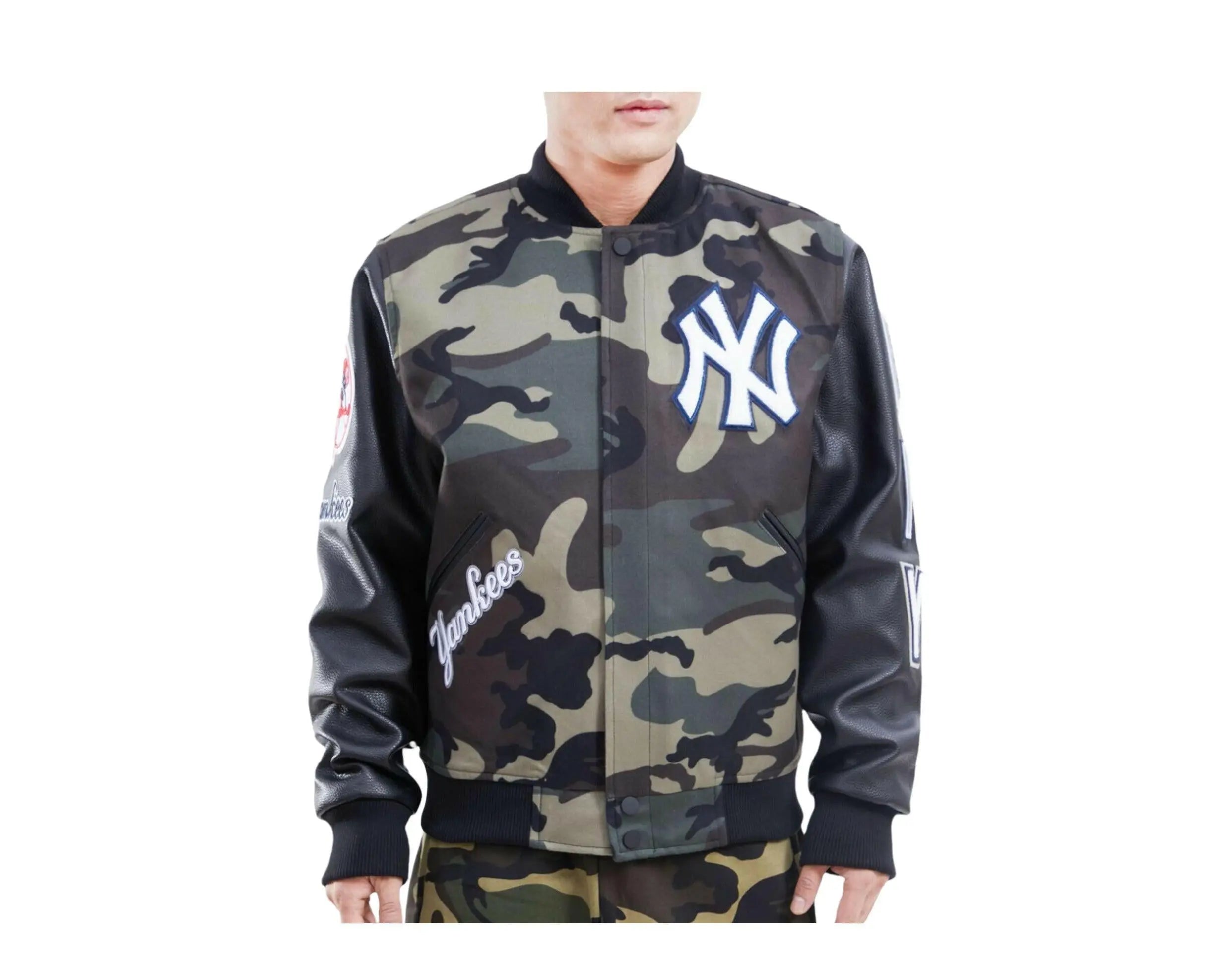 Pro Standard MLB New York Yankees Camo Logo Varsity Men's Jacket.