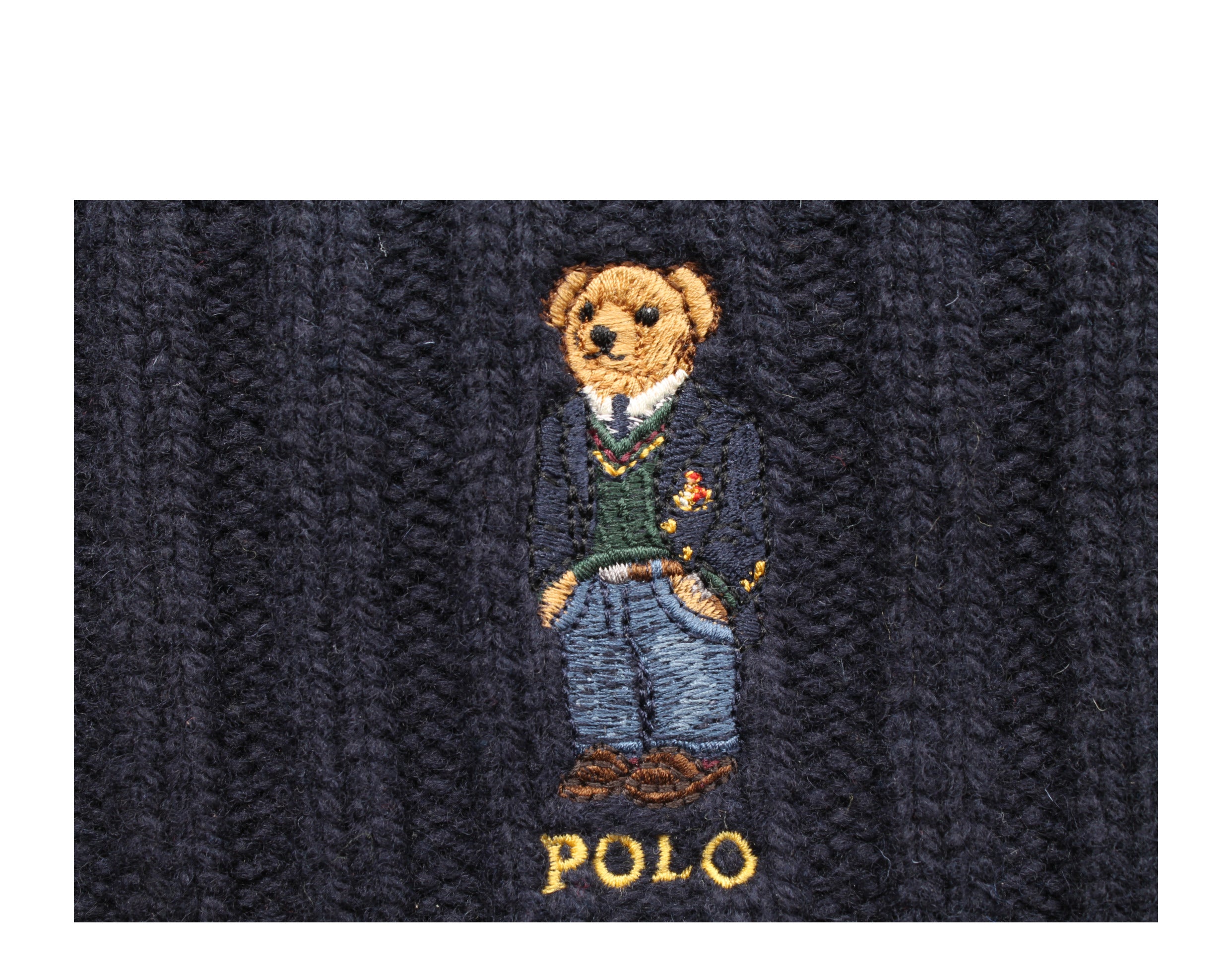 Polo Ralph Lauren St. Andrew Bear Aran-Knit Cuffed Hat