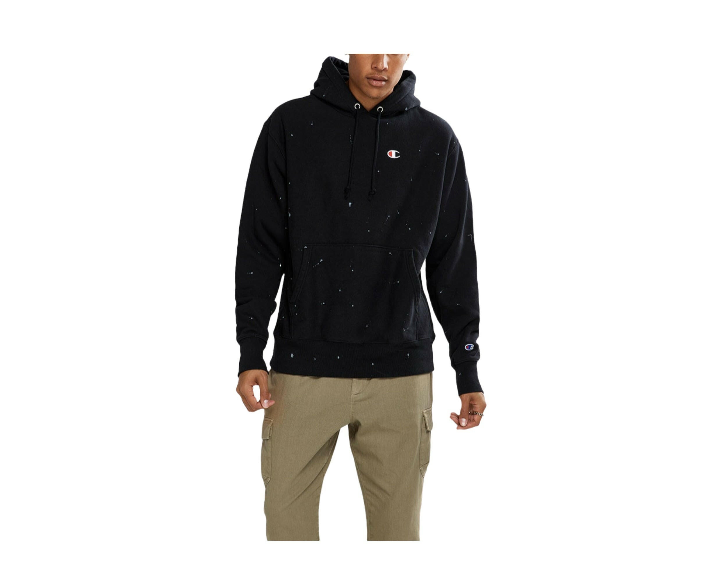 Champion C-Life Reverse Weave Paint Splatter Pull-Over Men's Hoodie.