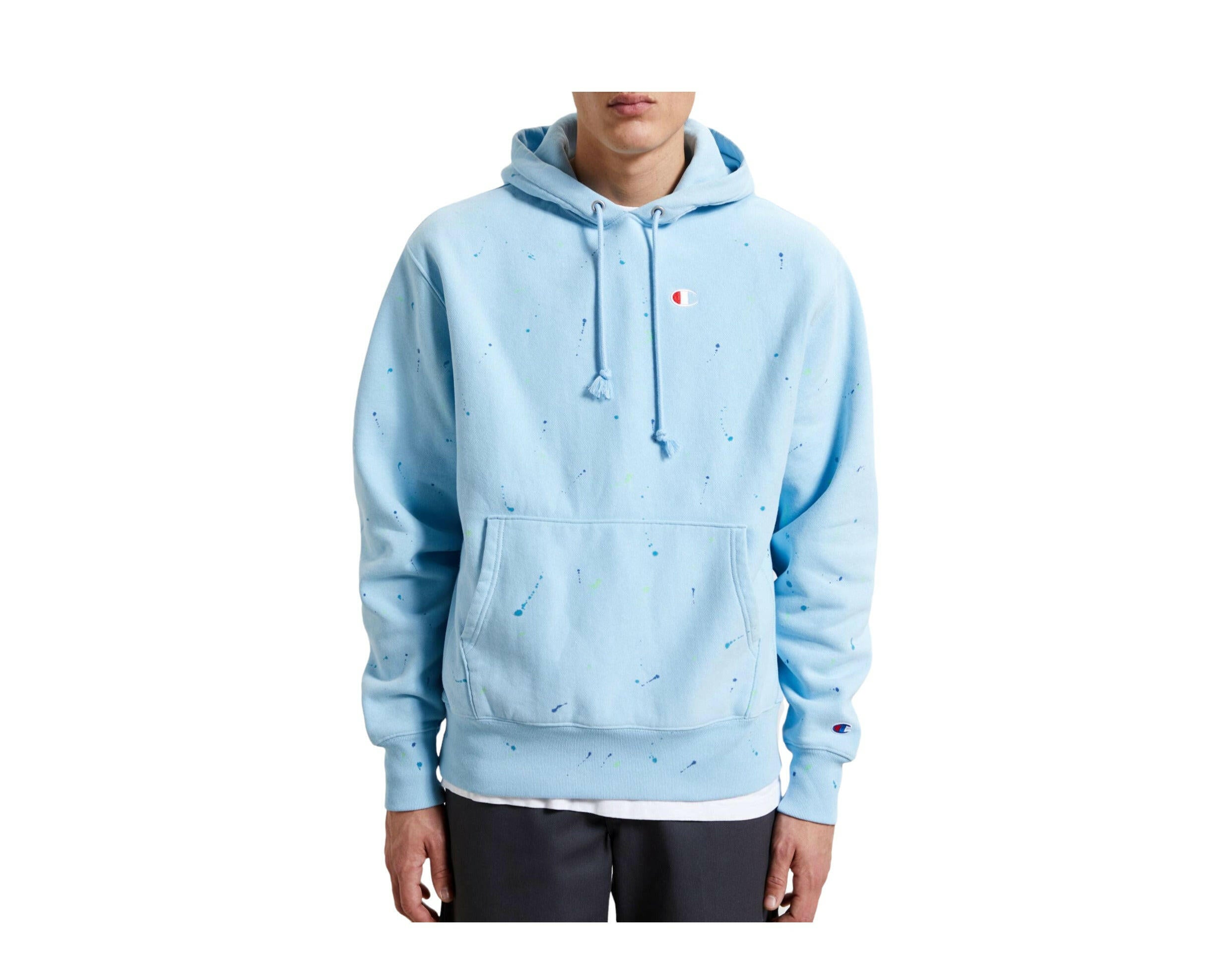 Champion C-Life Reverse Weave Paint Splatter Pull-Over Men's Hoodie.