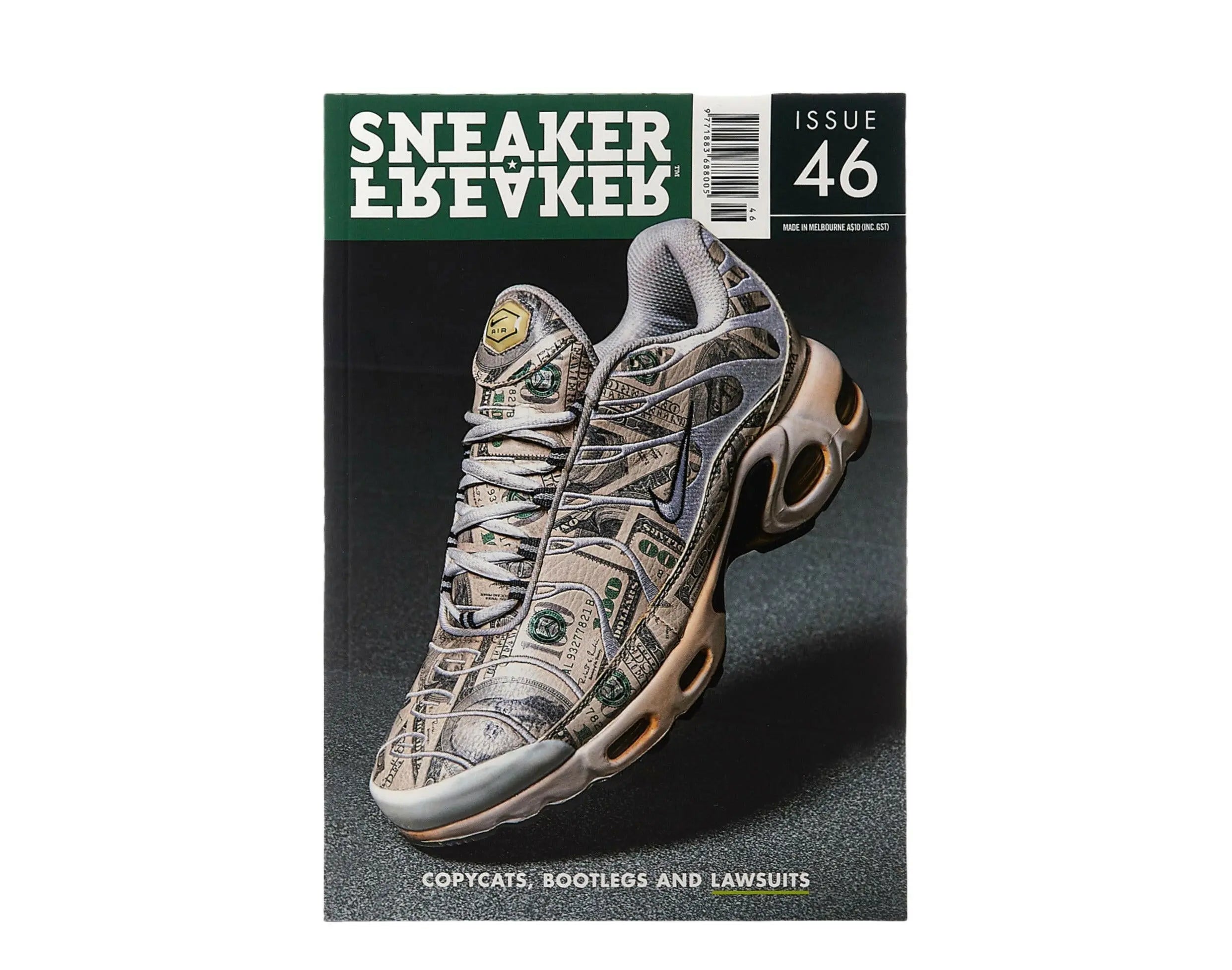 Sneaker Freaker Magazine Issue # 46 - Air Max Plus Copycats, Bootlegs and Lawsuits Cover.