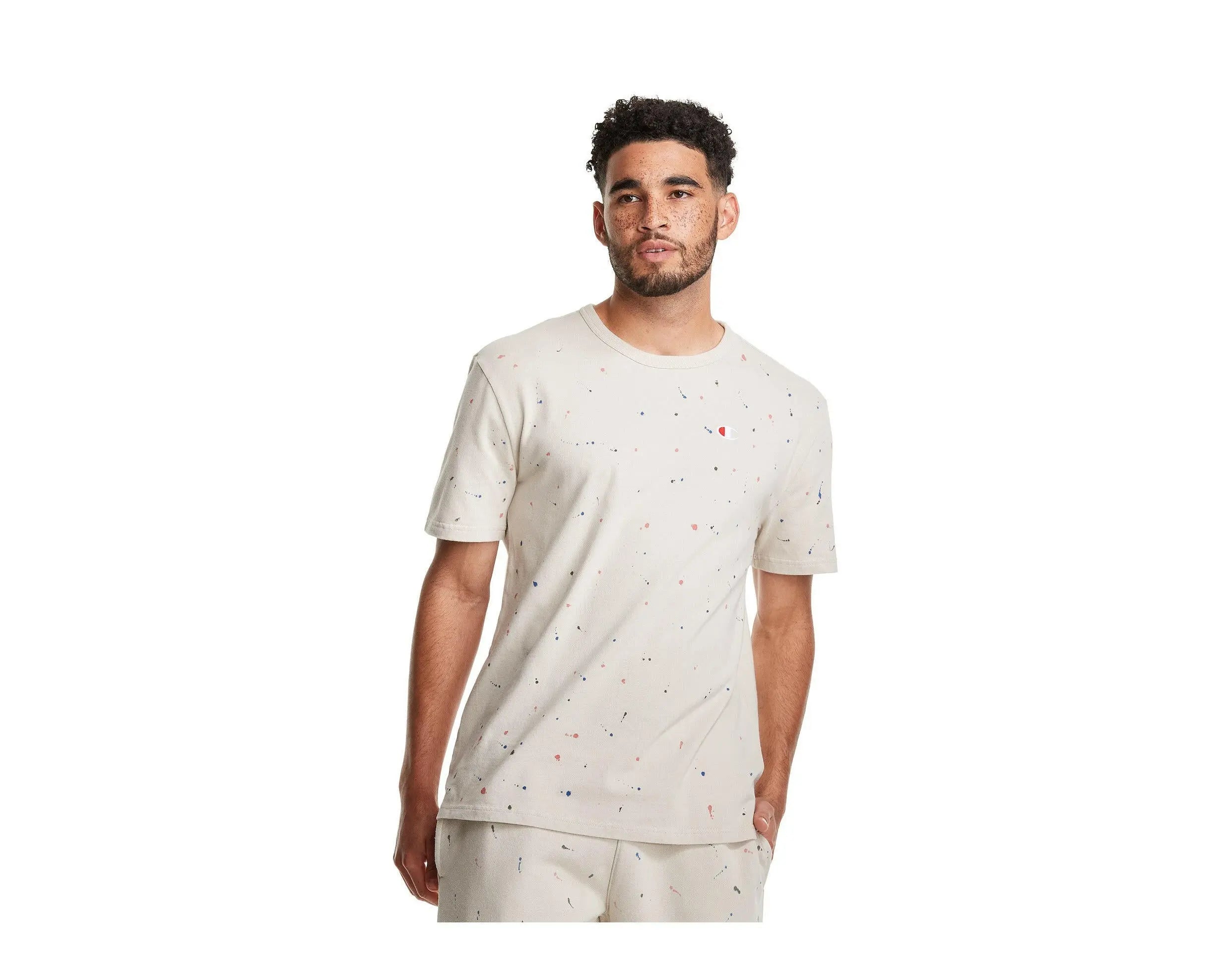 Champion C-Life Heritage Paint Splatter Short Sleeve Men's Tee Shirt.