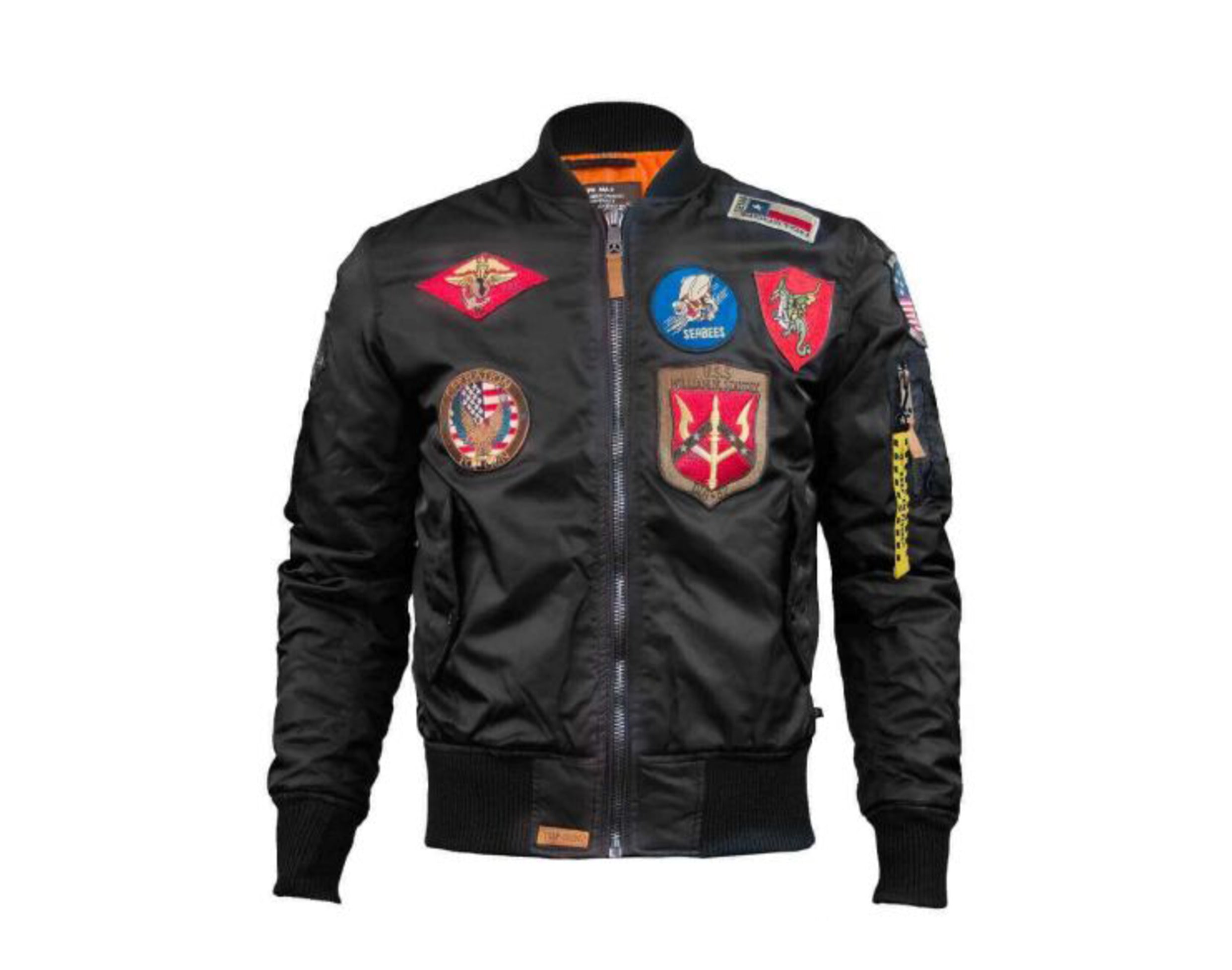 Top Gun MA-1 Nylon Bomber Men's Jacket With Patches