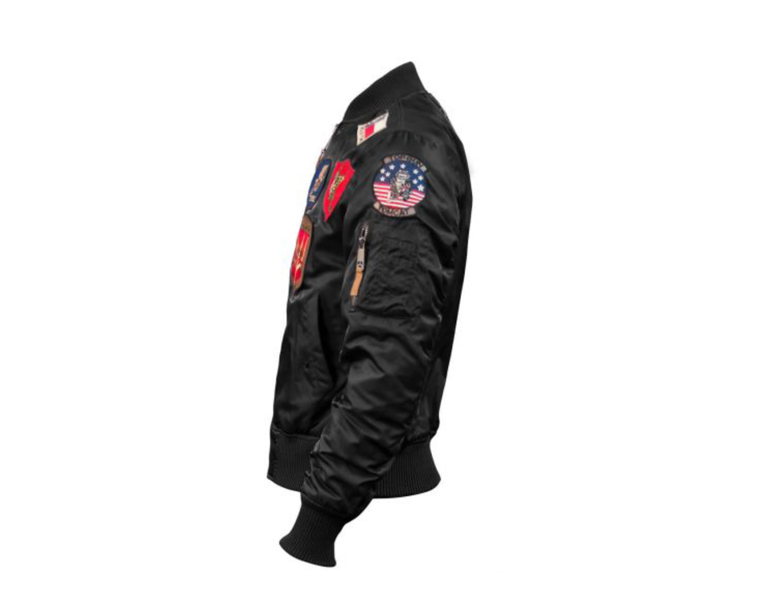 Top Gun MA-1 Nylon Bomber Men's Jacket With Patches