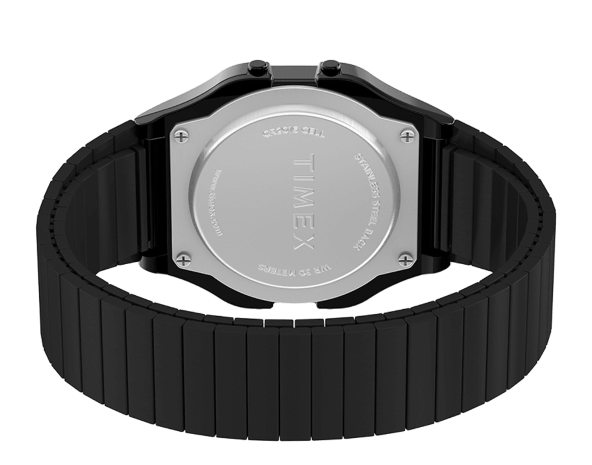 Timex T80 34mm Stainless Steel Expansion Band Watch