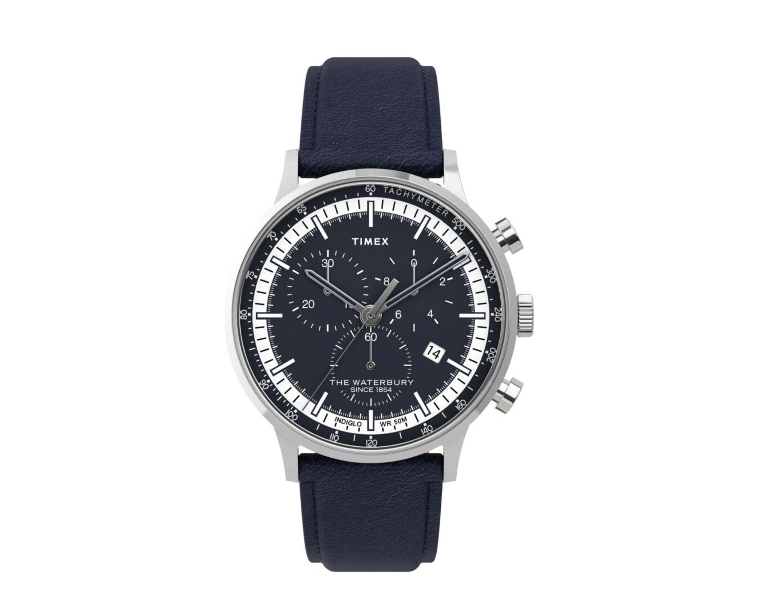 Timex Waterbury Classic Chronograph 40mm Leather Strap Watch