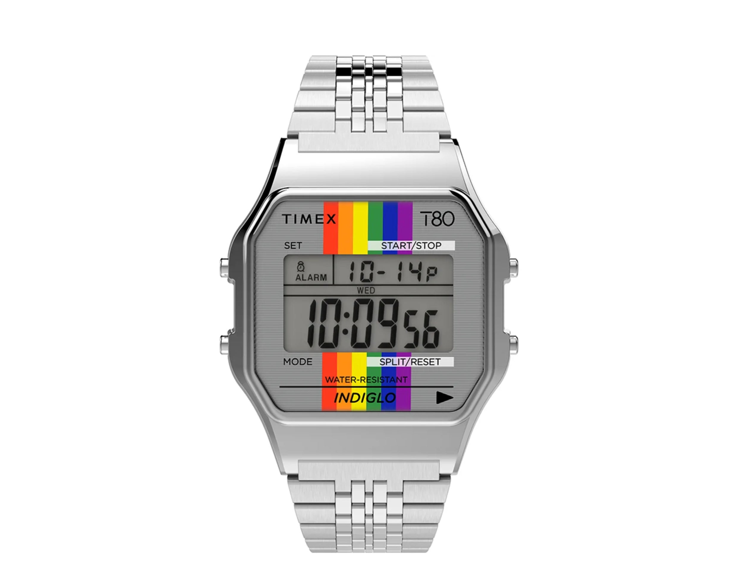 Timex T80 Rainbow 34mm Stainless Steel Bracelet Watch