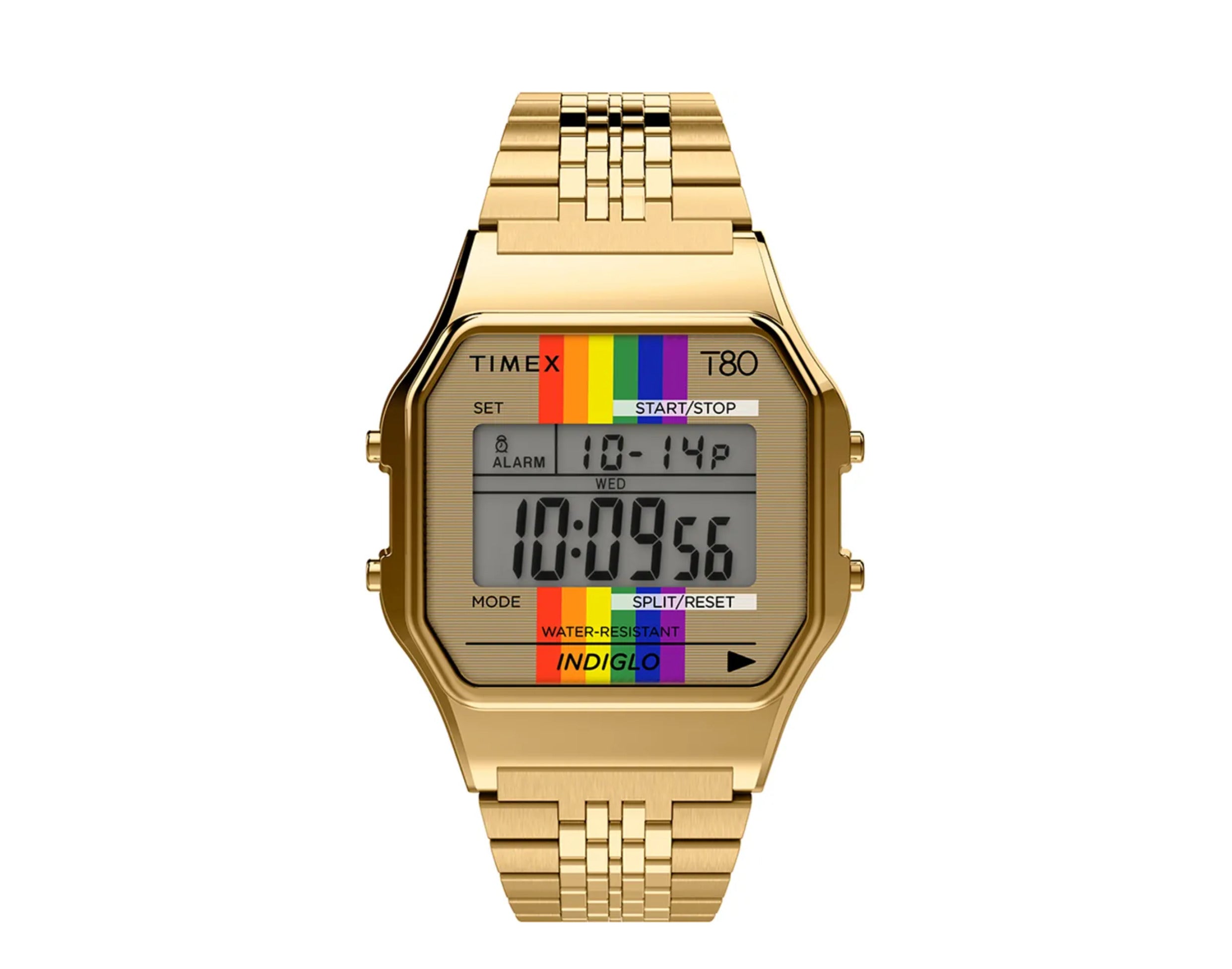 Timex T80 Rainbow 34mm Stainless Steel Bracelet Watch
