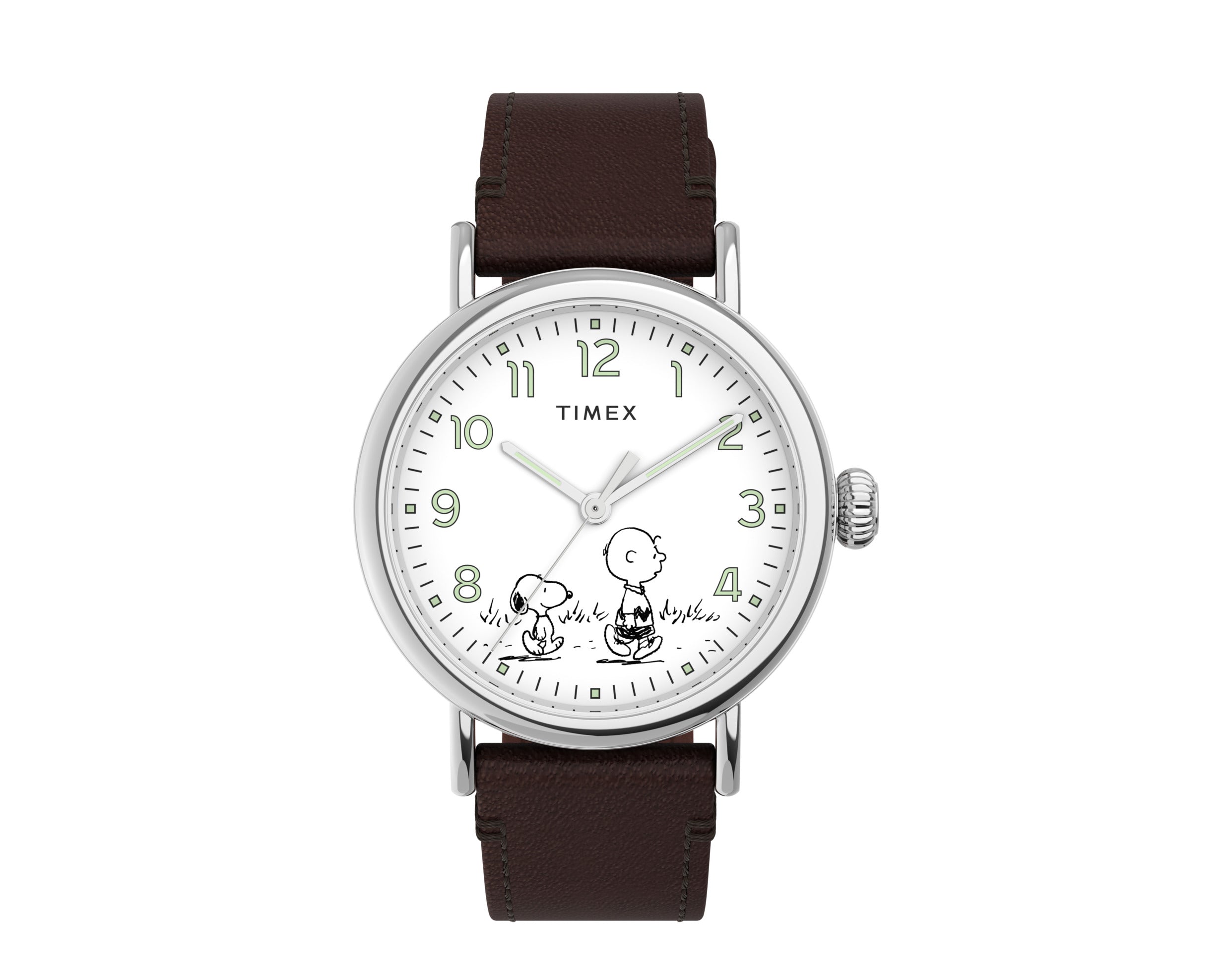 Timex Standard x Peanuts Featuring Snoopy And Charlie Brown Leather Strap Watch