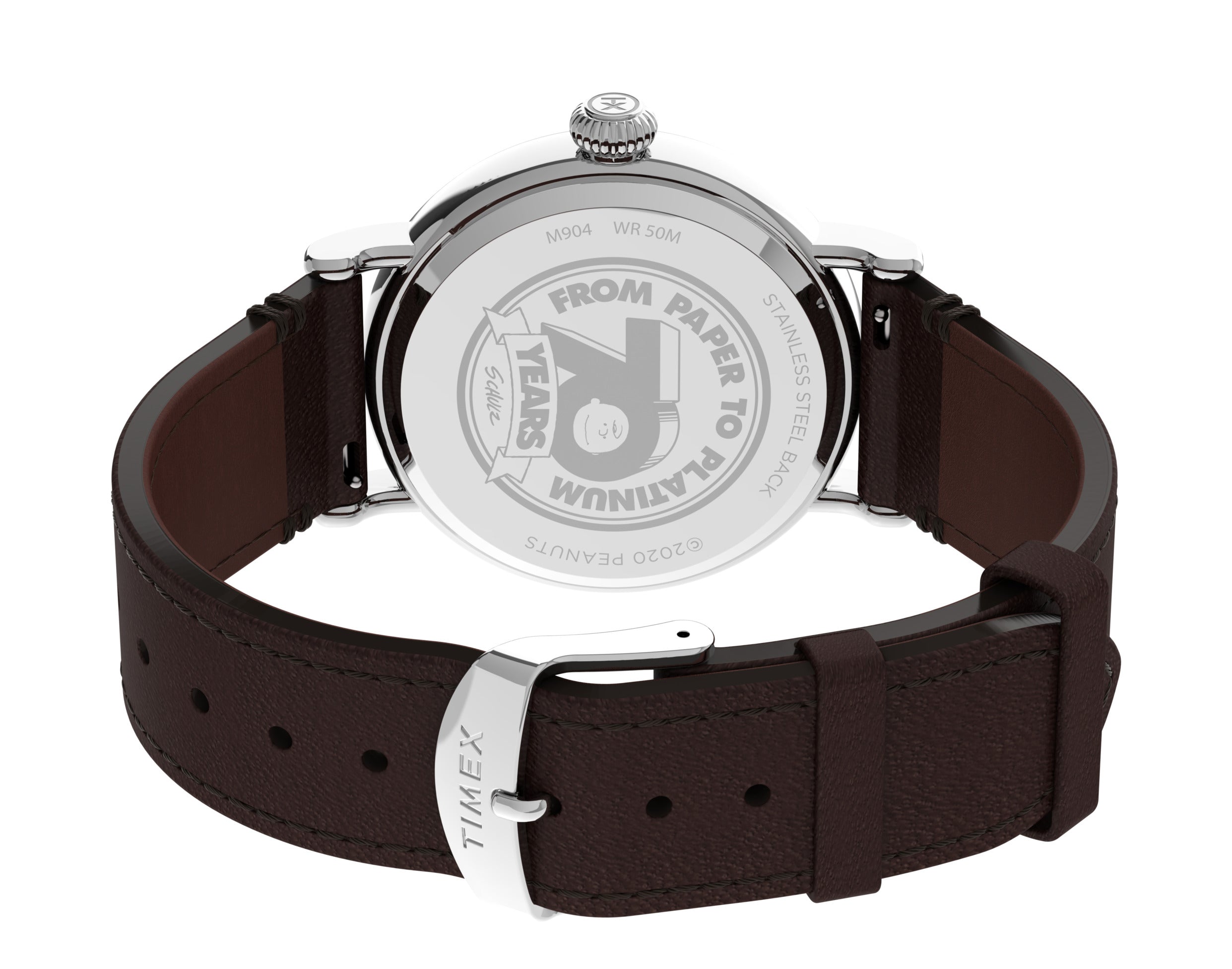 Timex Standard x Peanuts Featuring Snoopy And Charlie Brown Leather Strap Watch