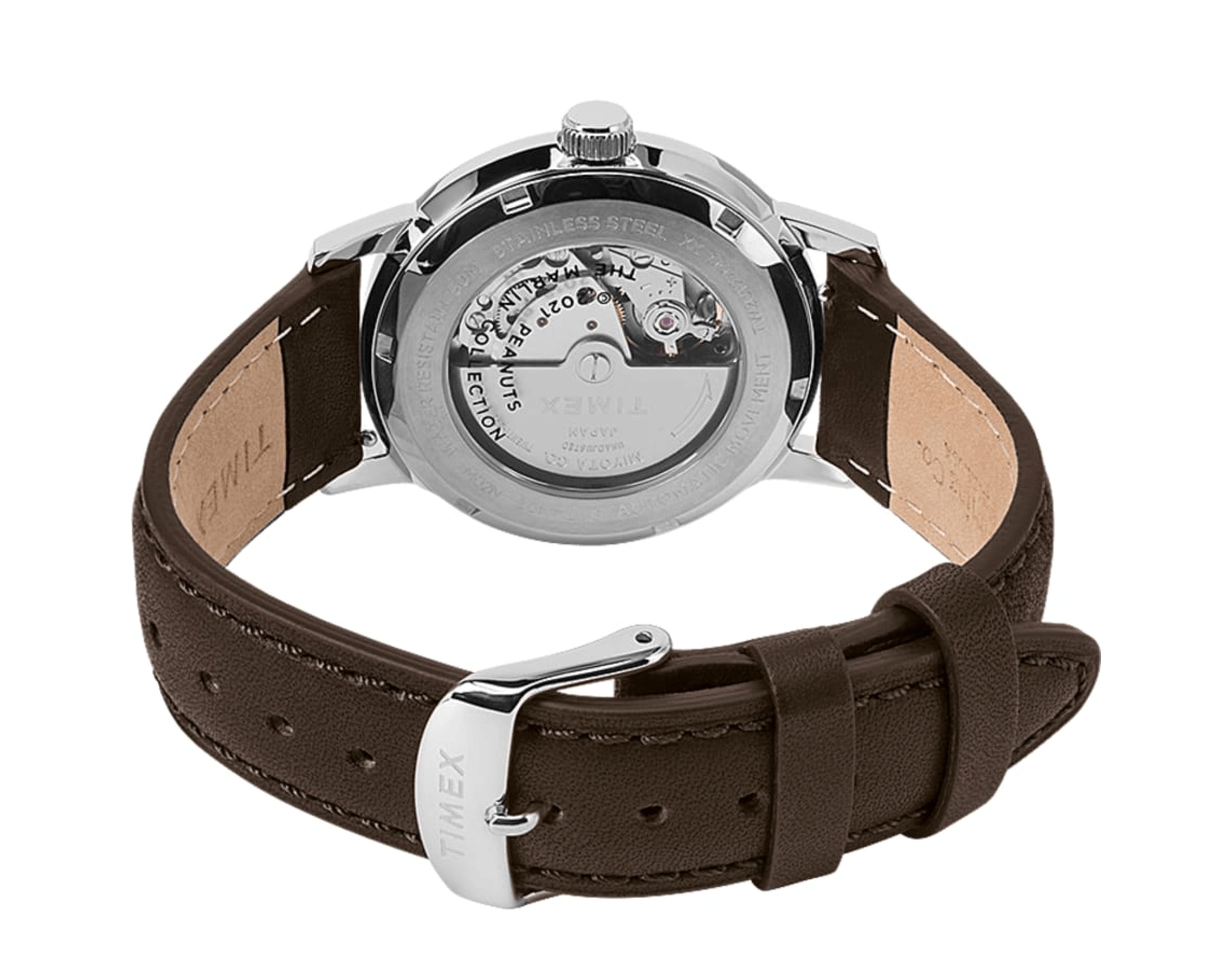 Timex Marlin Automatic X Peanuts - Snoopy Beagle Scout 40mm Leather Strap Watch