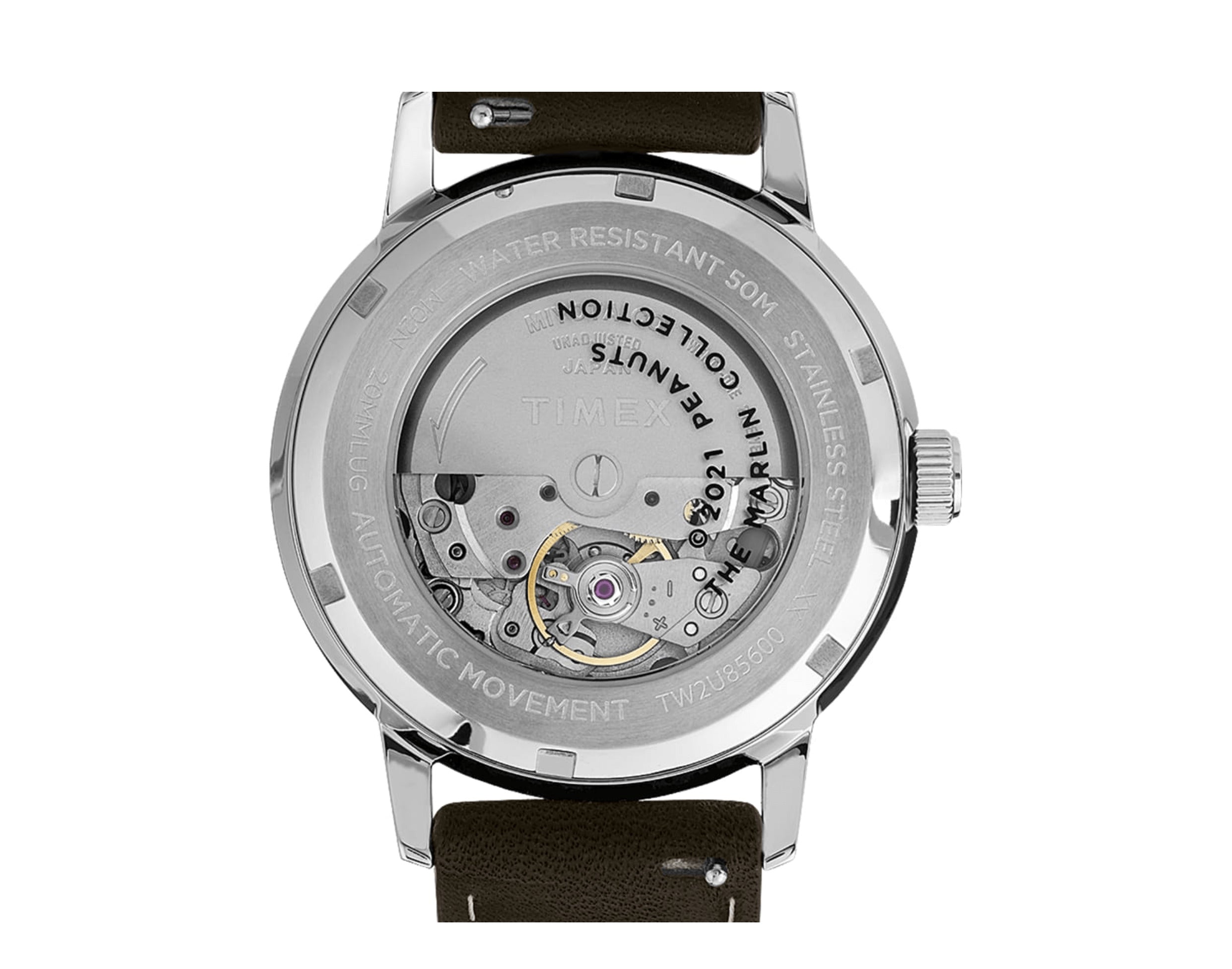 Timex Marlin Automatic X Peanuts - Snoopy Beagle Scout 40mm Leather Strap Watch