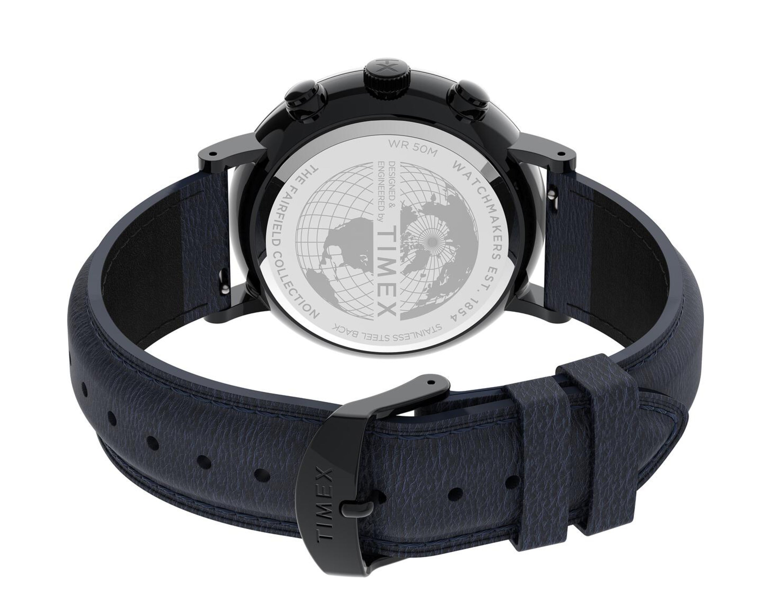 Timex Fairfield Chronograph 41mm Leather Strap Watch