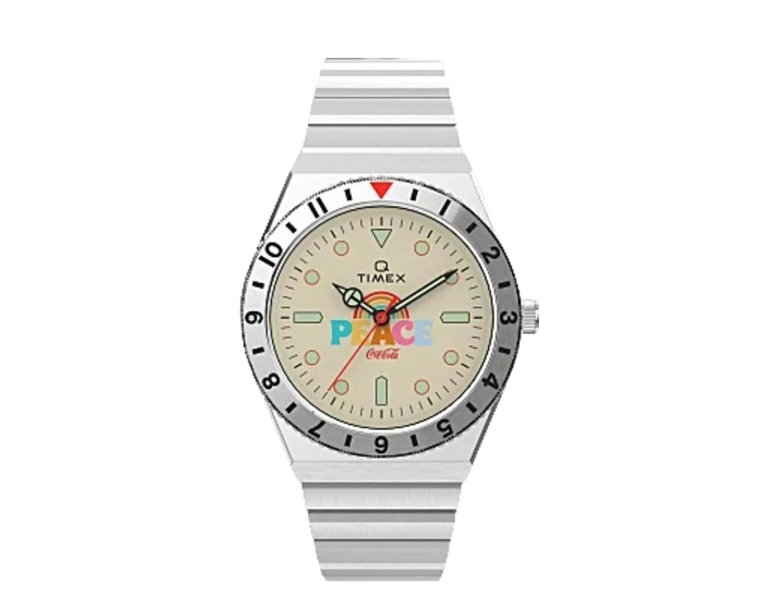 Timex Q x Coca-Cola® Unity Collection 38mm Stainless Steel Bracelet Watch.