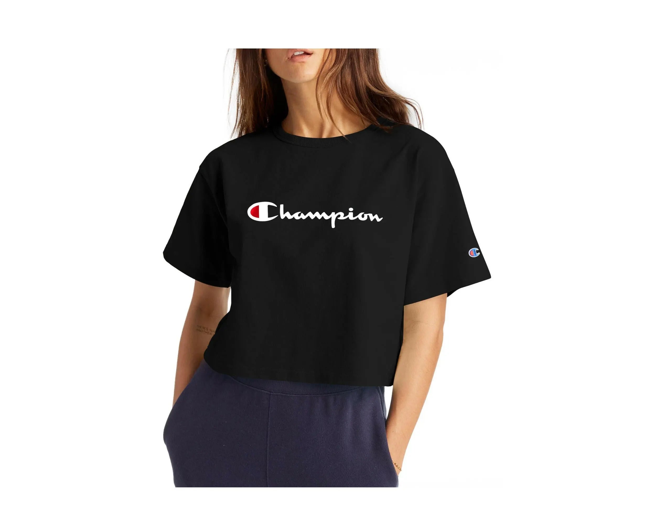 Champion C-Life Heritage Vintage Logo Cropped Women's Tee Shirt.