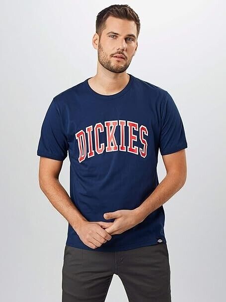 Dickies Philomont T-Shirt Men's Navy Blue Crew Neck Short Sleeve Pullover