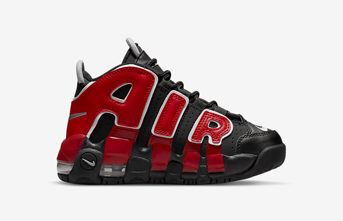 Nike Air More Uptempo Sneaker Kids Black Red Pre-School Casual Shoes