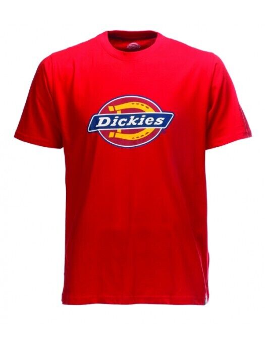 Dickies T-Shirt Men's Fiery Red Horseshoe Logo Crew Neck Short Sleeve Pullover