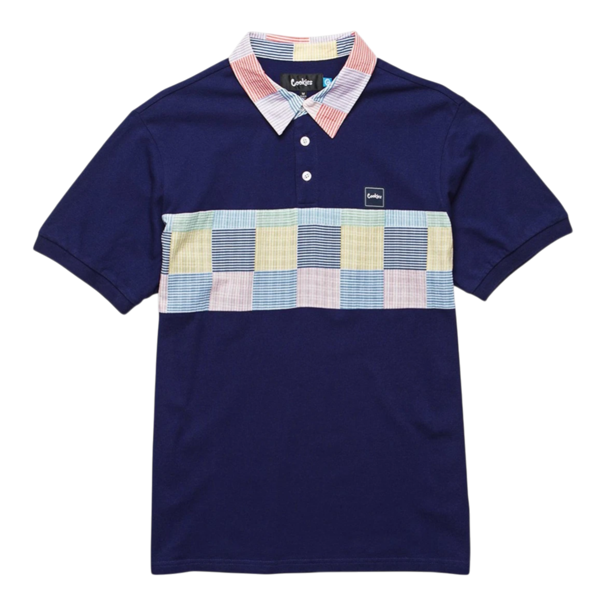 South Hampton Seersucker Patchwork Polo Men's Shirt Small