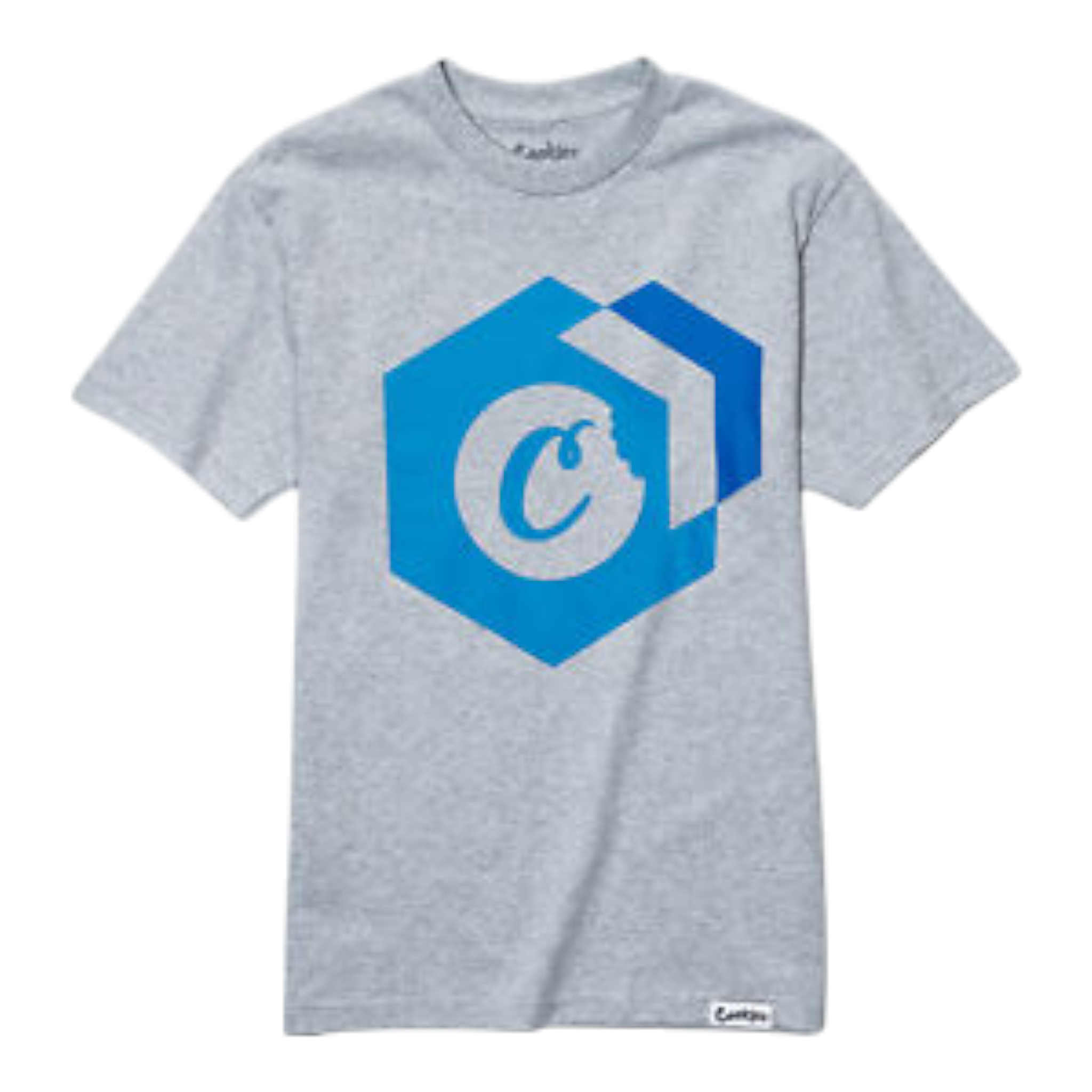 Cookies Block Logo T-Shirt Men’s – Heather Grey/Blue