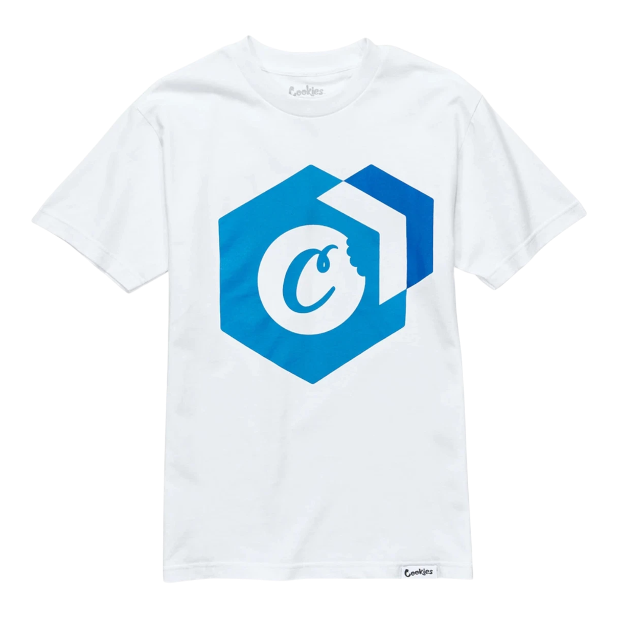 Cookies Block Logo T-Shirt Men’s – White/Blue
