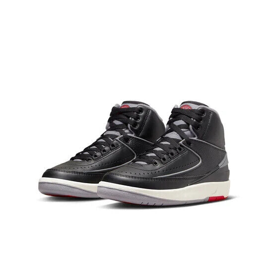 Air Jordan 2 Retro Sneaker Big Kids Black High Top Training Shoes