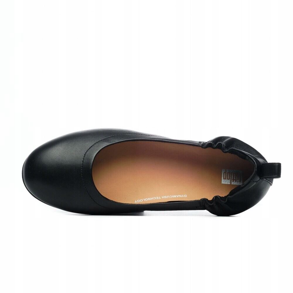 FitFlop Allegro Ballerinas Pumps Women's Black Leather Slip-On Shoes.
