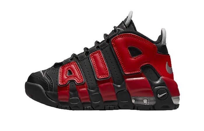 Nike Air More Uptempo Sneaker Kids Black Red Pre-School Casual Shoes