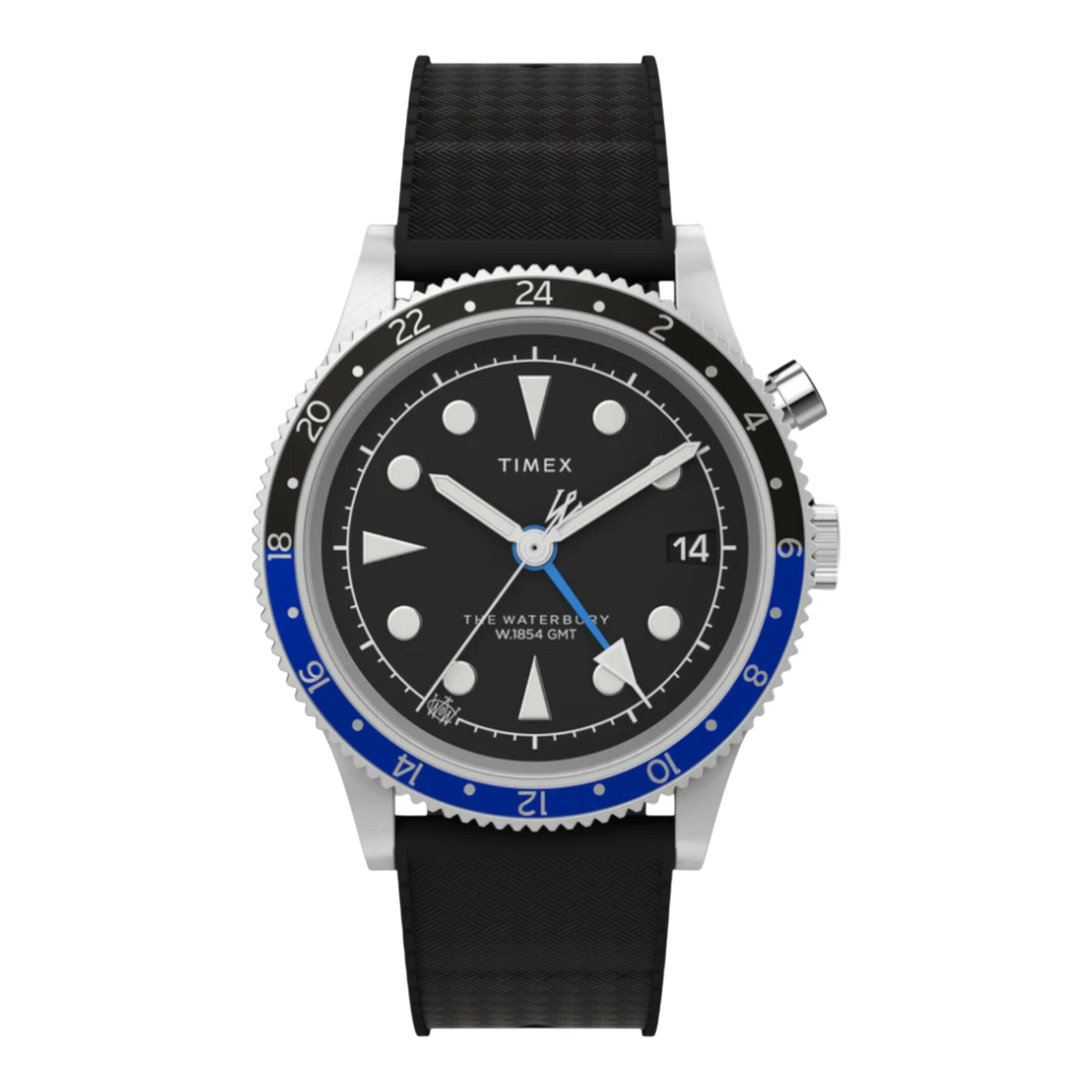 Timex Waterbury Traditional GMT 39mm Synthetic Rubber Strap Watch Timex