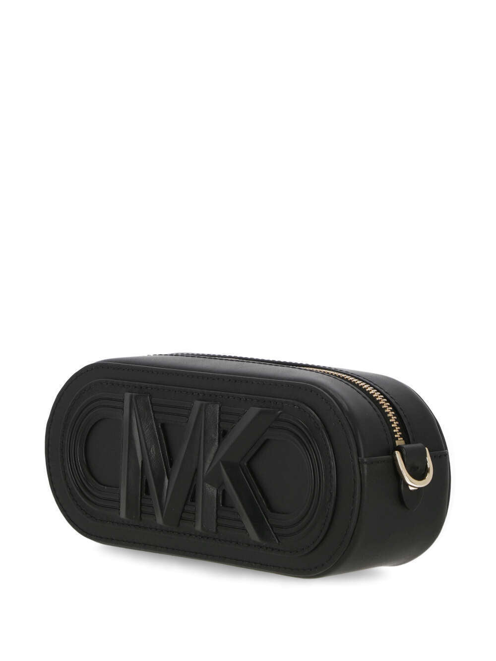 Michael Kors Clutch Bag Women's Black 100% Leather MK Logo Zipped.