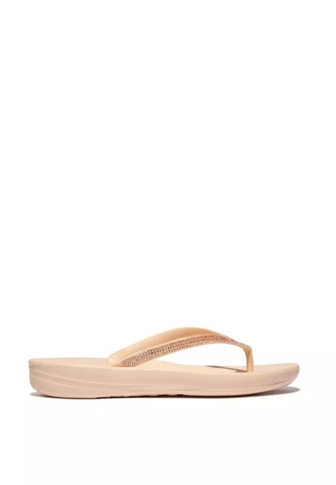 FitFlop Iqushion Flip Flop Sandals Women Rose Foam Ombre Sparkle Slipper