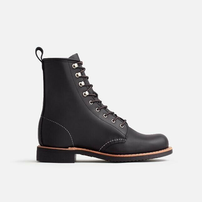 Red Wing Silversmith 3361 Short Boots Women US 7 Black Boundary Leather Lace-Up.