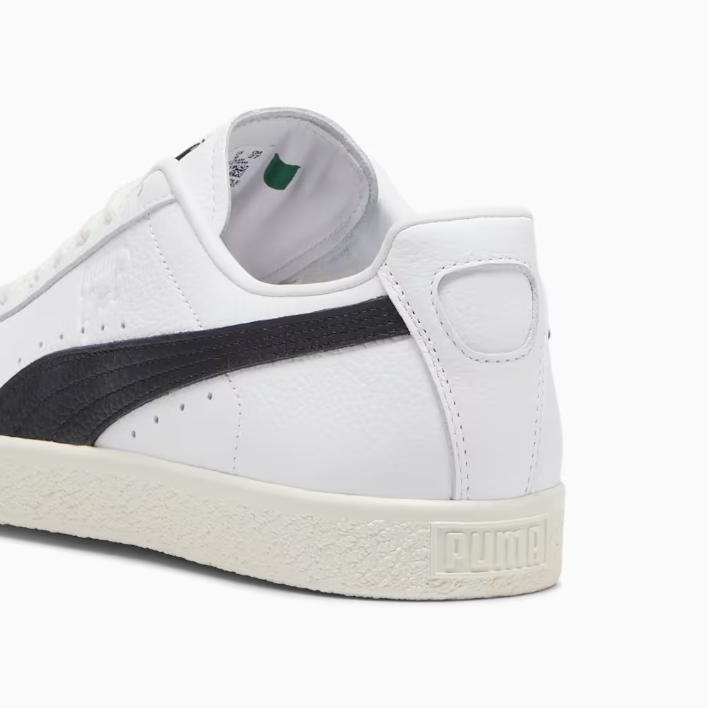 Puma Clyde 39870301 Sneakers Men's White Black Leather Lace-Up Lifestyle Shoes