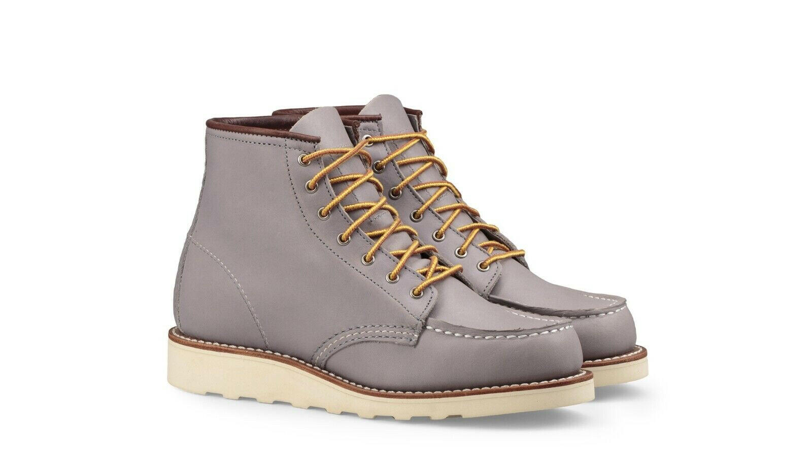 Red Wing Heritage Classic 3378 Women 6.5 Gray Leather Moc Toe 6-Inch Ankle Boots.