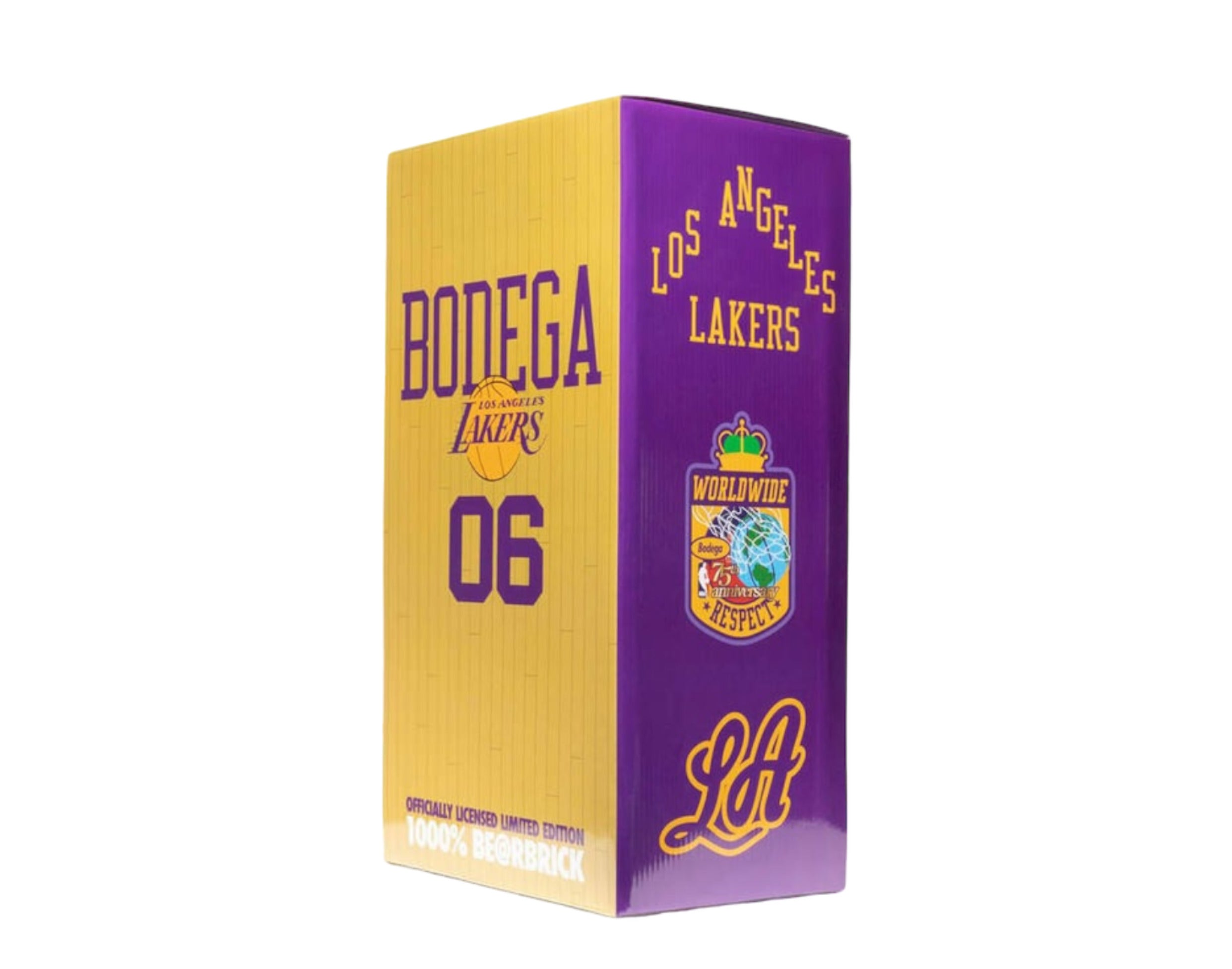 Medicom Toy Be@Rbrick x Bodega x NBA Worldwide Respect Los Angeles Lakers 1000%