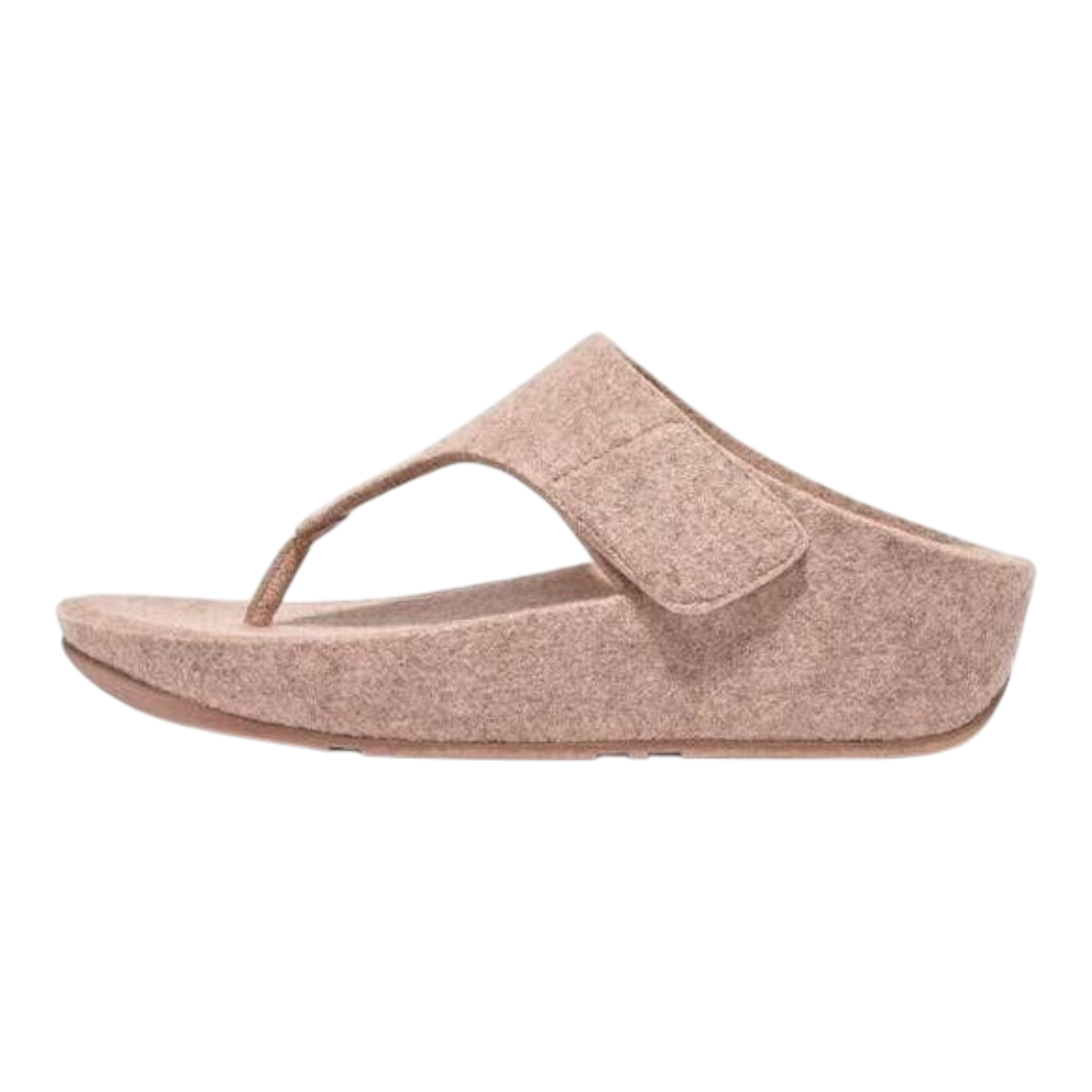 FitFlop Shuv Toe Post Sandals Women's Beige Adjustable Felt Comfort FitFlop