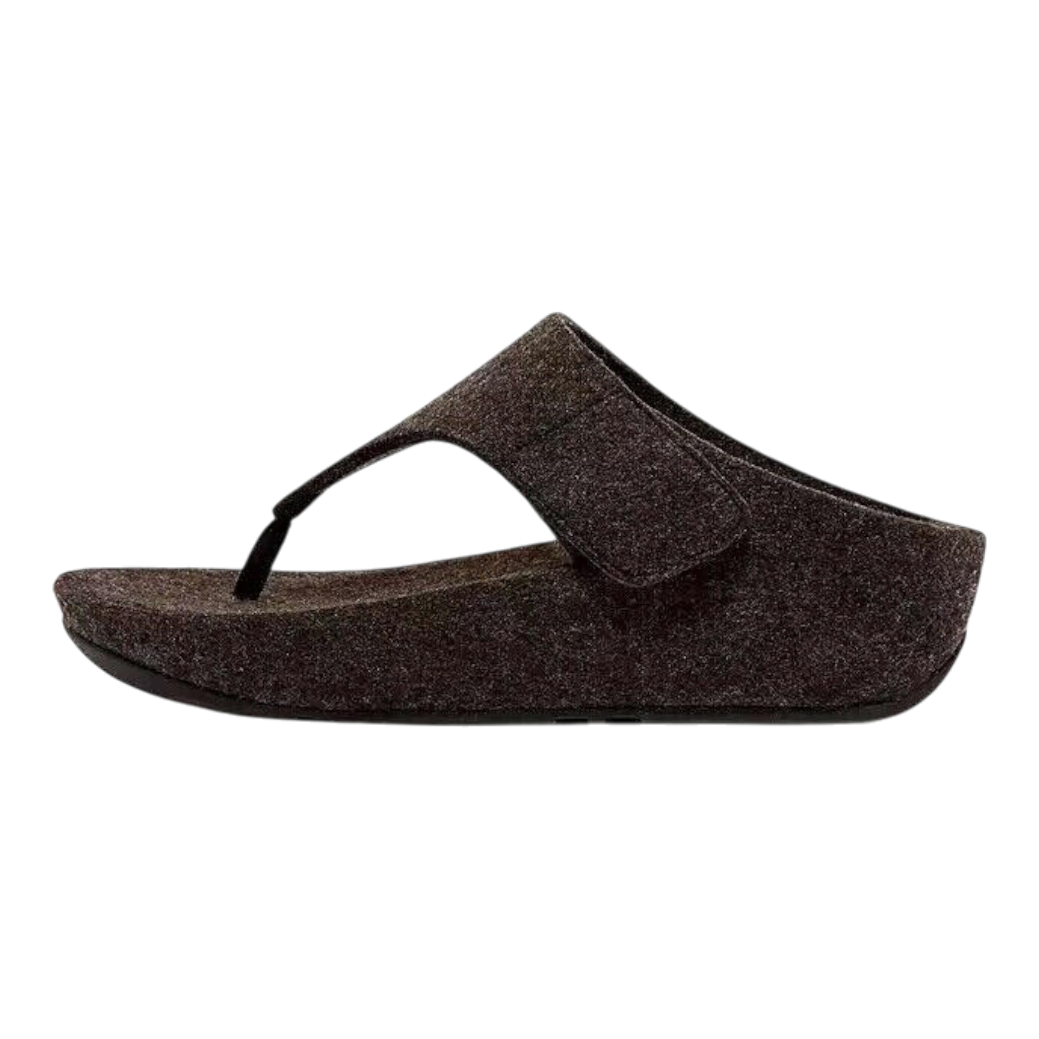 FitFlop Shuv Toe Post Sandals Women's Black Adjustable Felt Comfort FitFlop