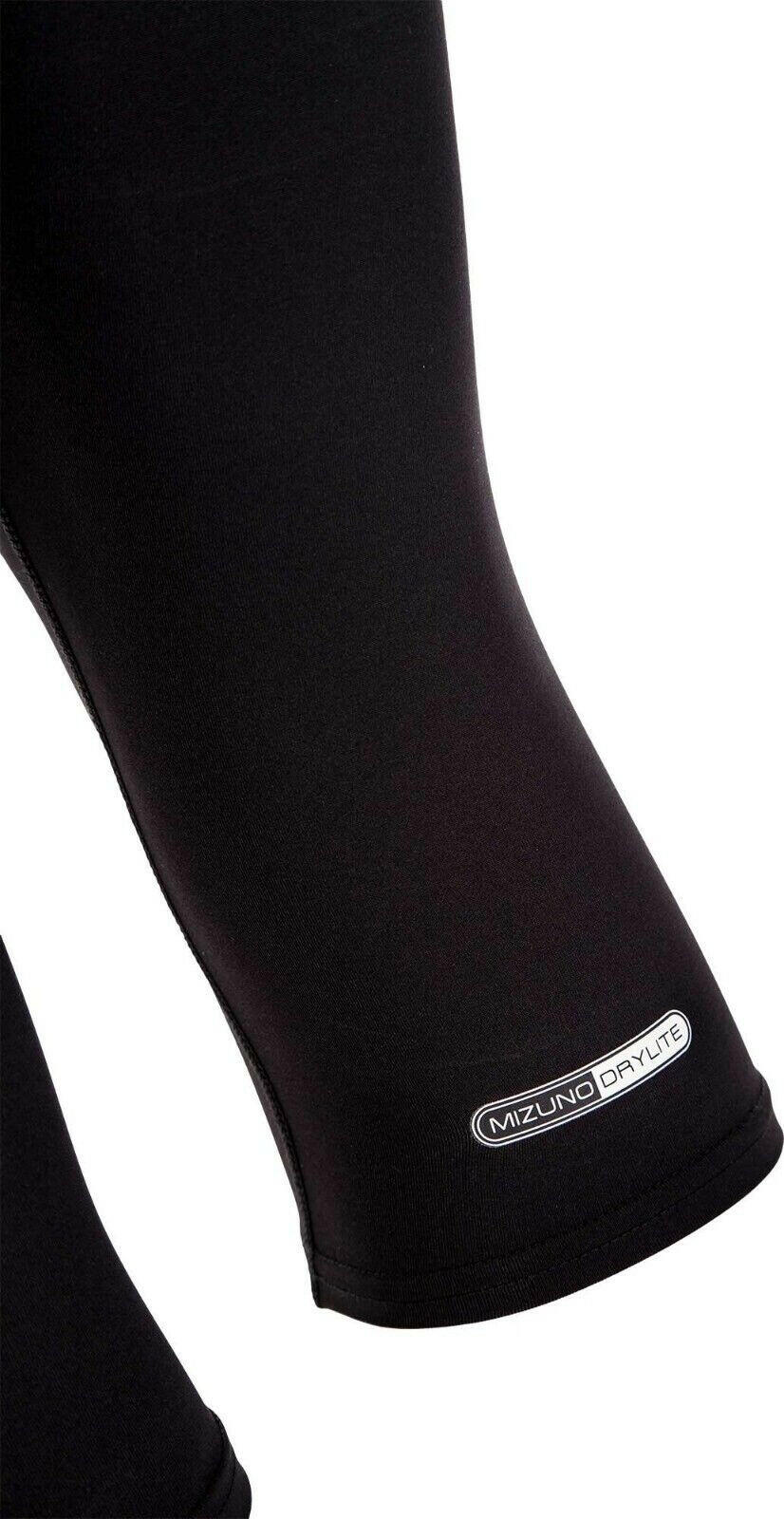 Mizuno Core 3/4 Running Tights Womens XS Black DryLite Elastic Waist.