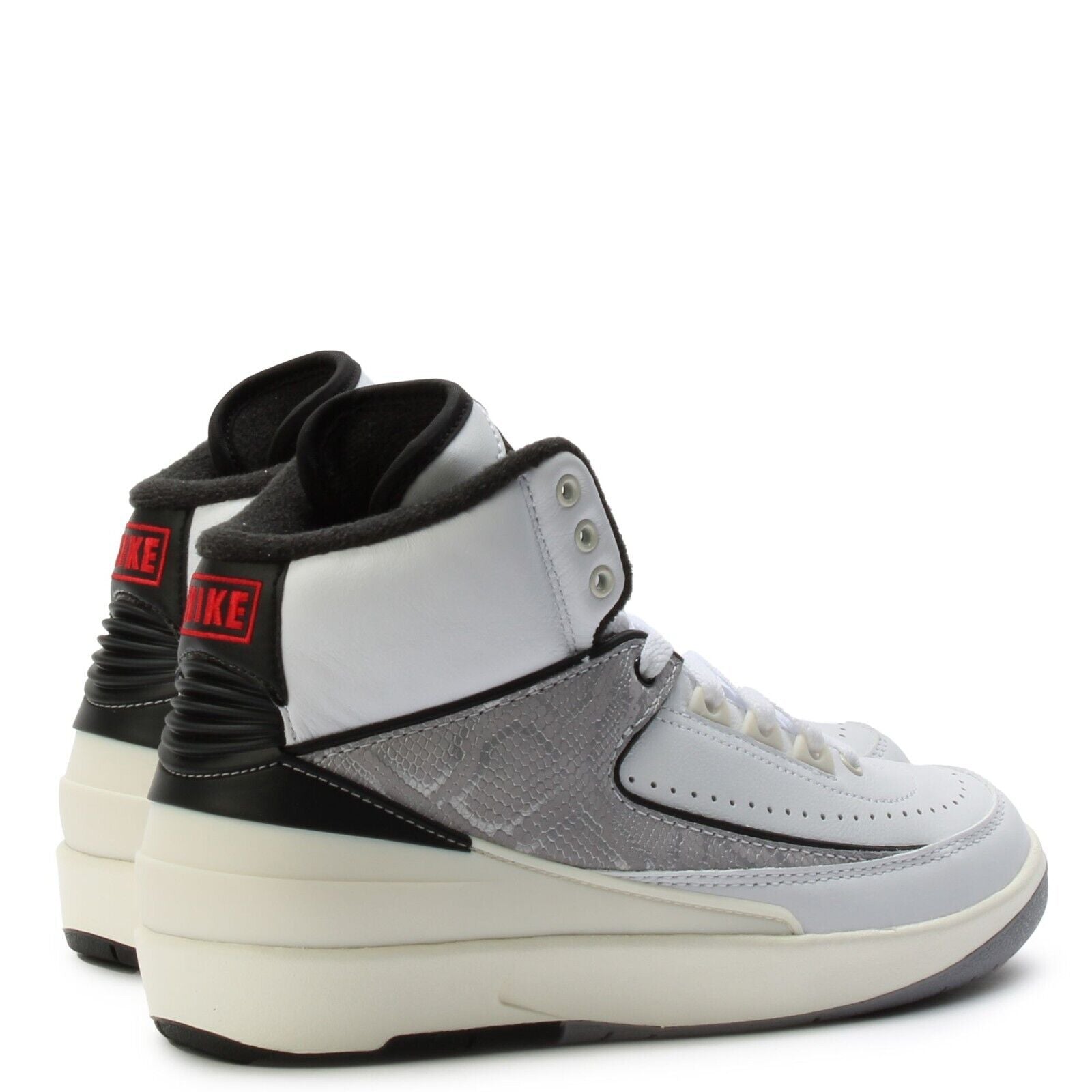 Air Jordan 2 Retro Basketball Shoes Unisex Kids White Python Print
