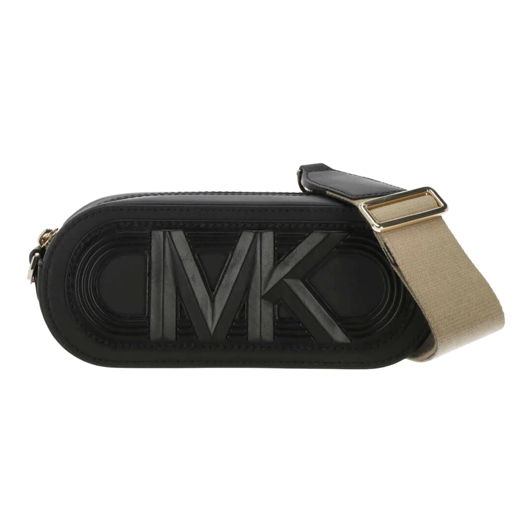 Michael Kors Clutch Bag Women's Black 100% Leather MK Logo Zipped Michael Kors