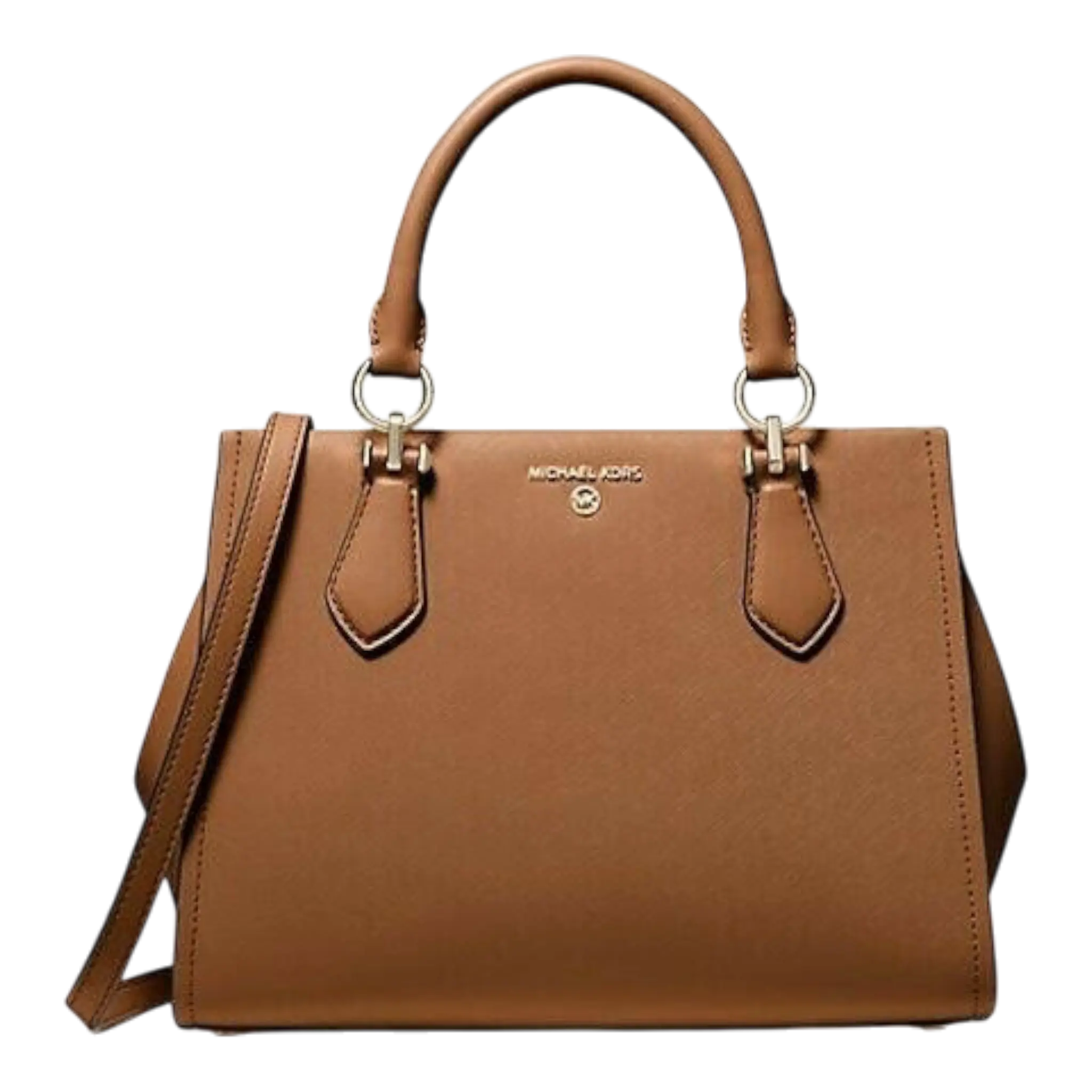 Michael Kors Marilyn Handbag Women Medium Brown Saffiano Leather Michael Kors