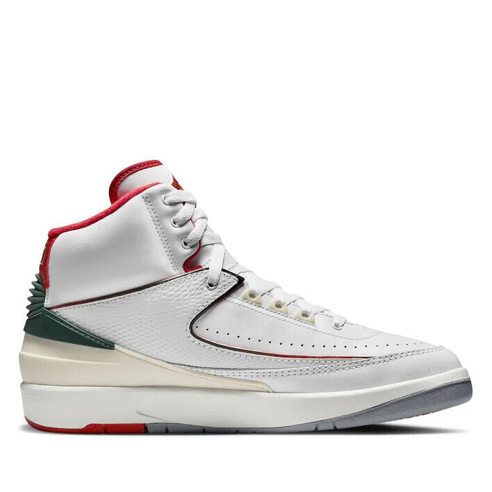Air Jordan 2 Retro Sneaker Unisex Kids White Red Basketball Shoes