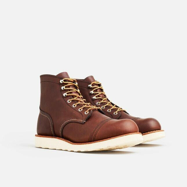 Iron Ranger Traction Tred 8088 Men's Brown Leather Cap Toe 6-Inch Ankle Boots.