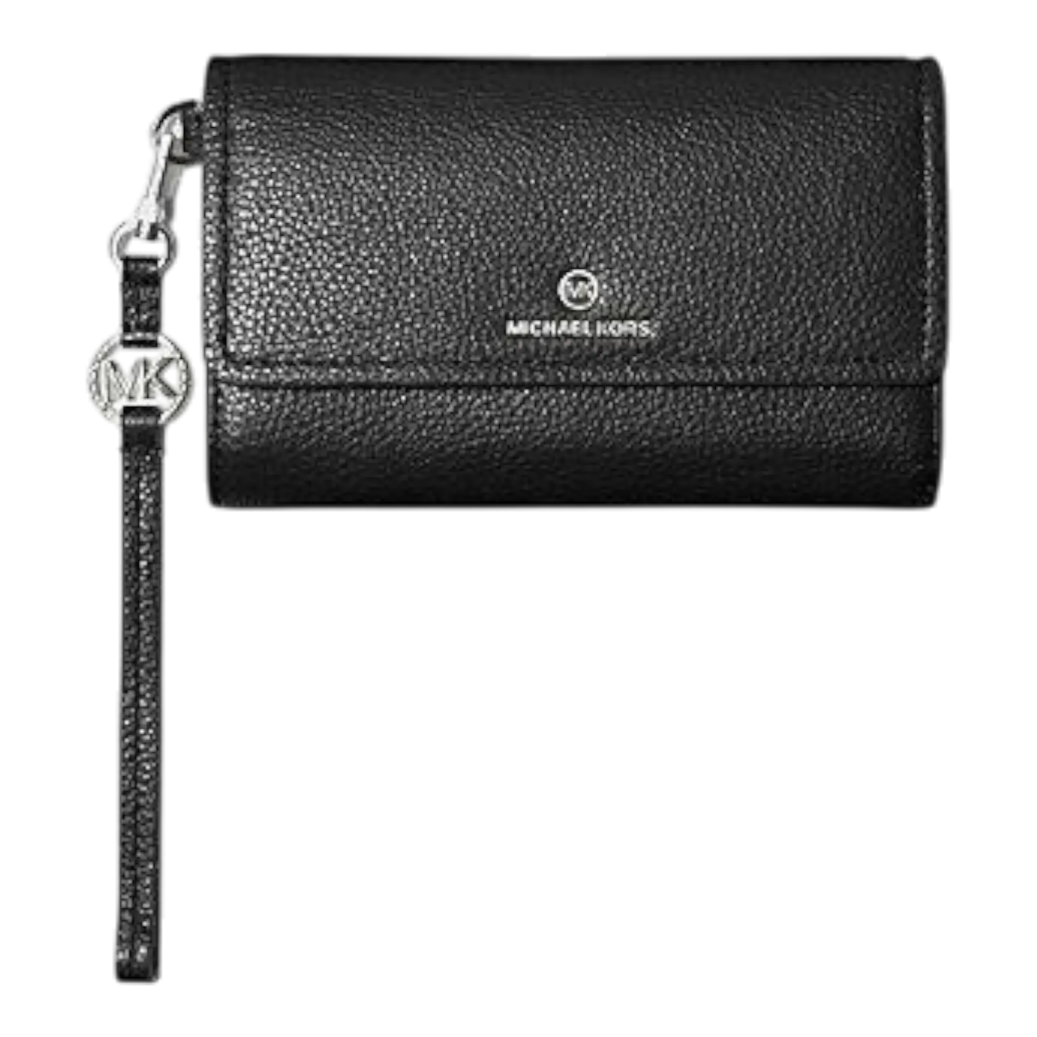 Michael Kors Jet Set Wallet Women's Black Charm Pebbled Leather Michael Kors