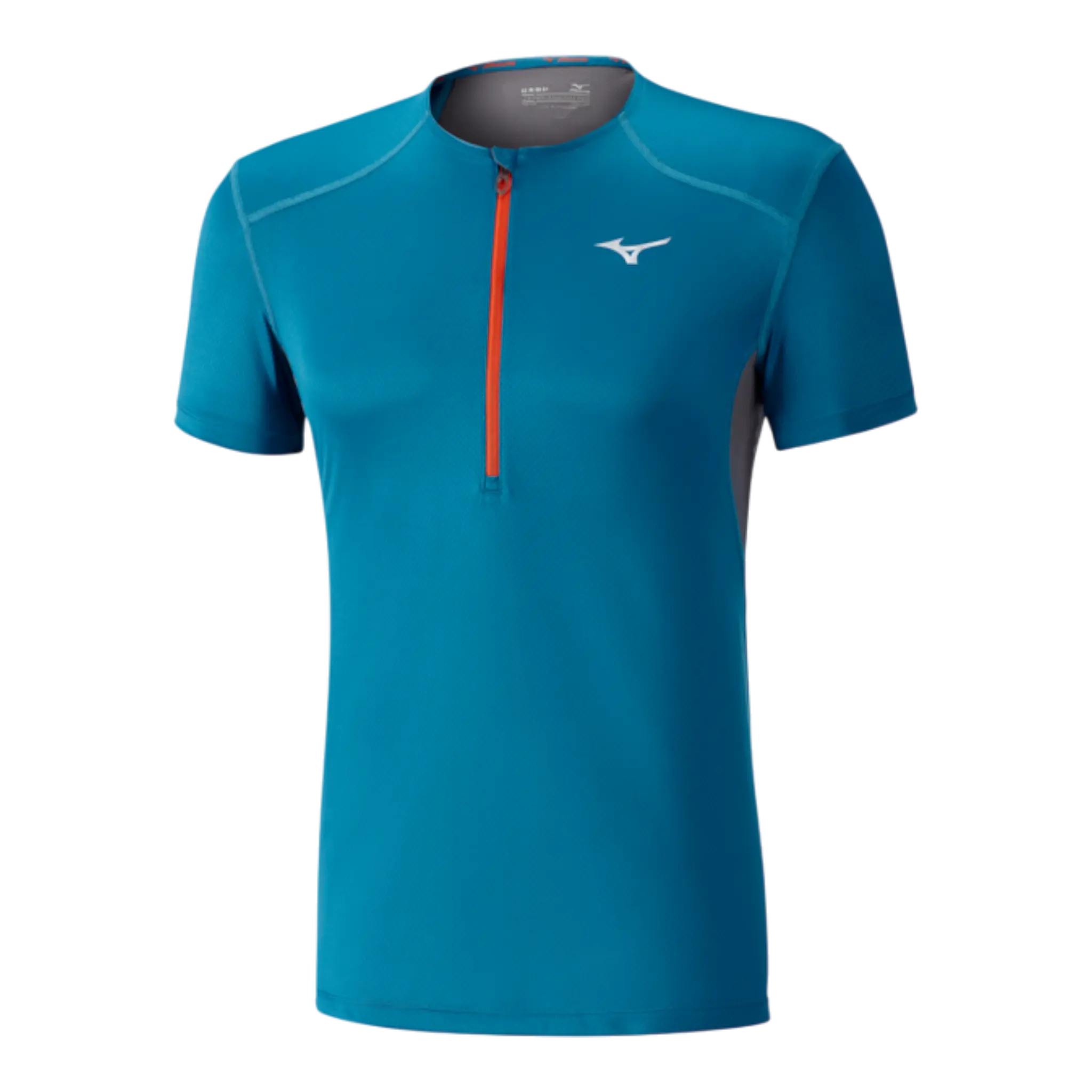 Mizuno Mujin Race T-Shirt Men's Blue DryLite Half Zip Short Sleeve Mizuno