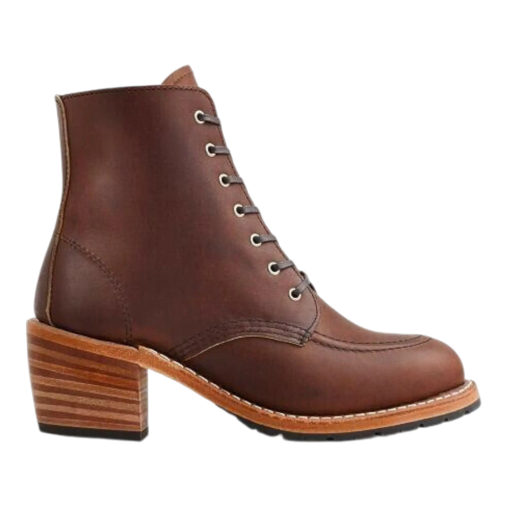 Red Wing Heritage Clara 3406 Boots Women's Brown Leather Lace Up Block Heel Red Wing Shoes