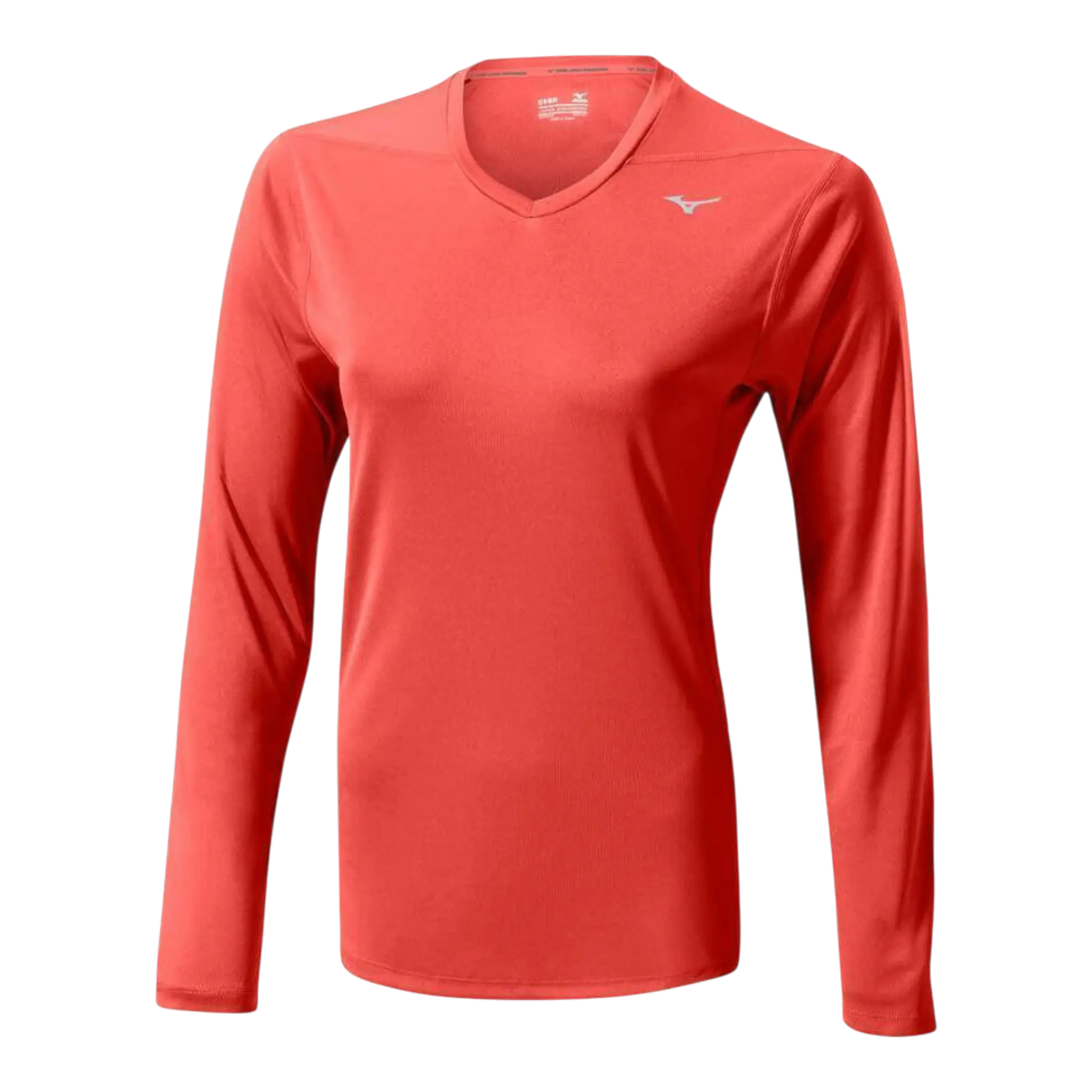 Mizuno Core Running T-Shirt Womens Red DryLite Long Sleeve Pullover Mizuno